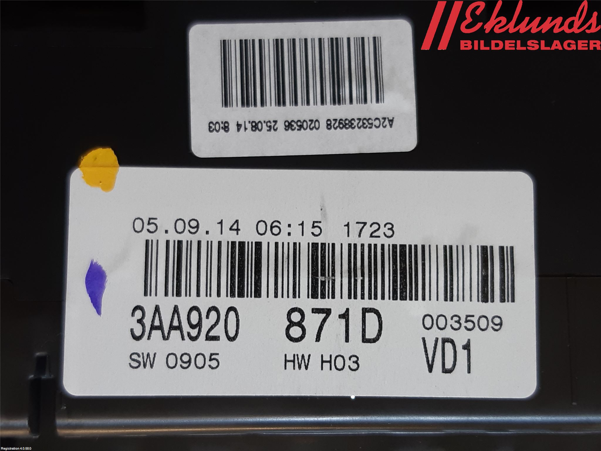 Volkswagen VW PASSAT 15-19 Instrument Komb