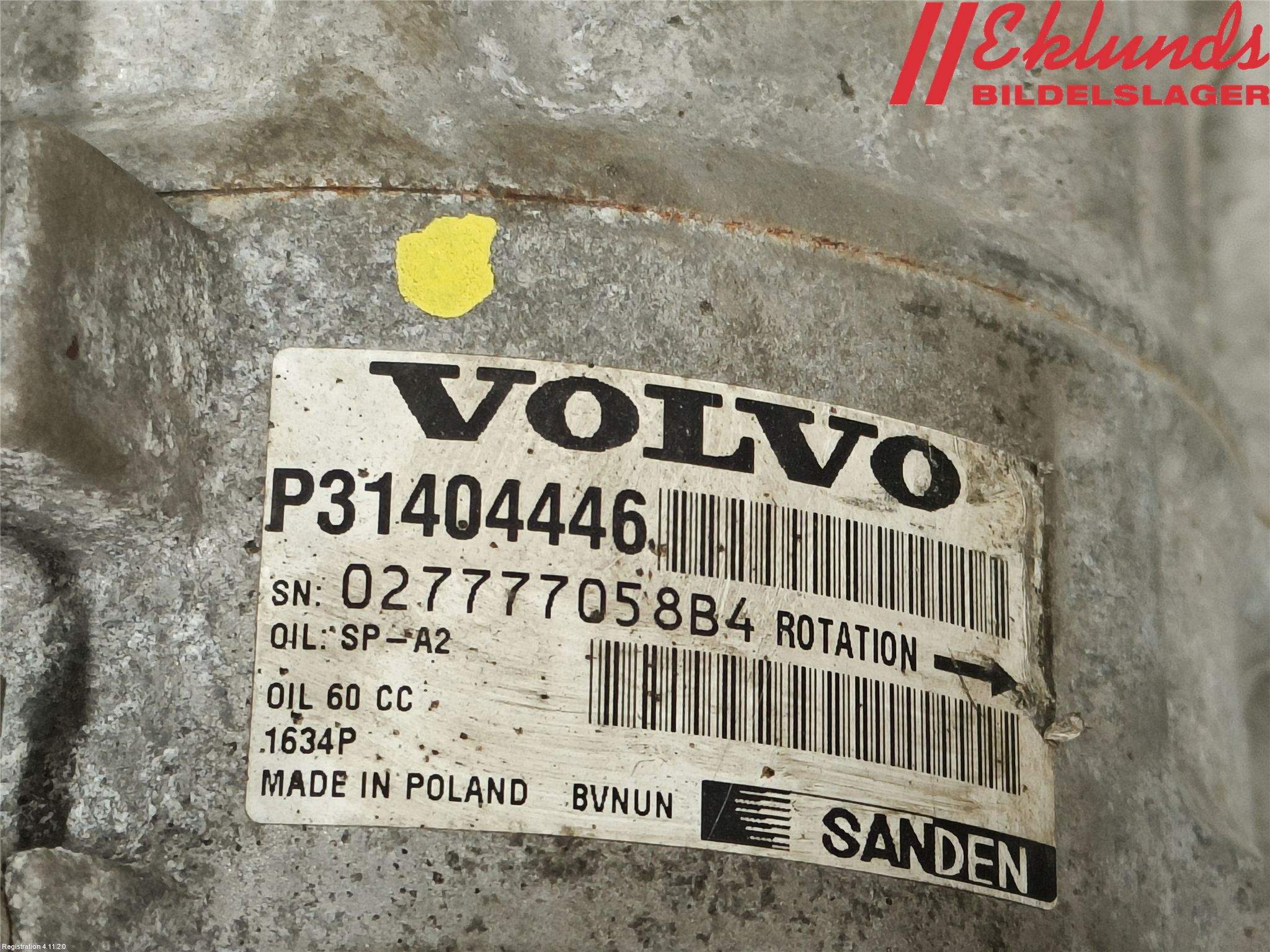 Volvo V60 CROSS COUNTRY 16-18 Ac Kompressor