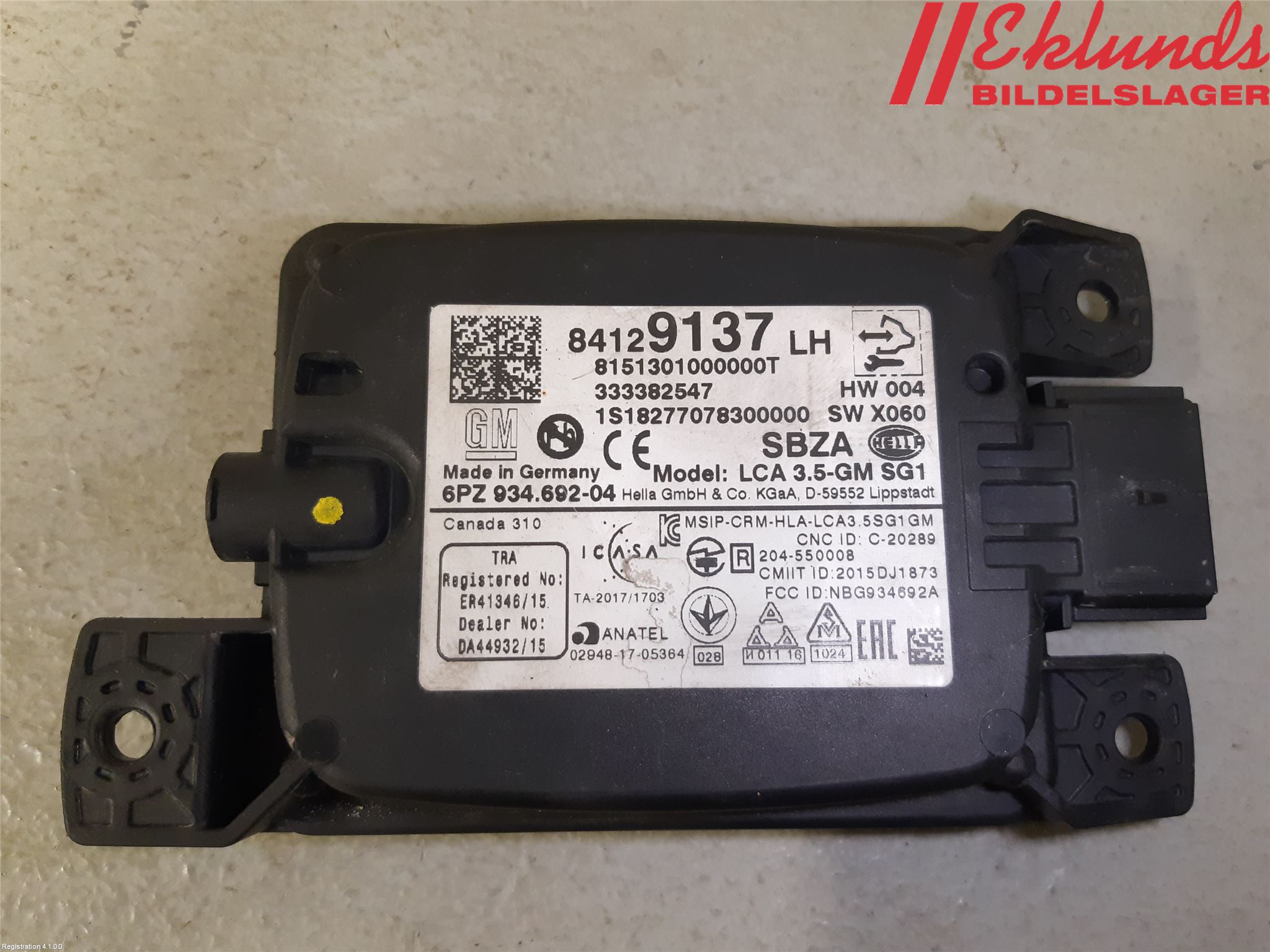 Opel INSIGNIA 17- Sensor Aktivt Kollisionsskydd