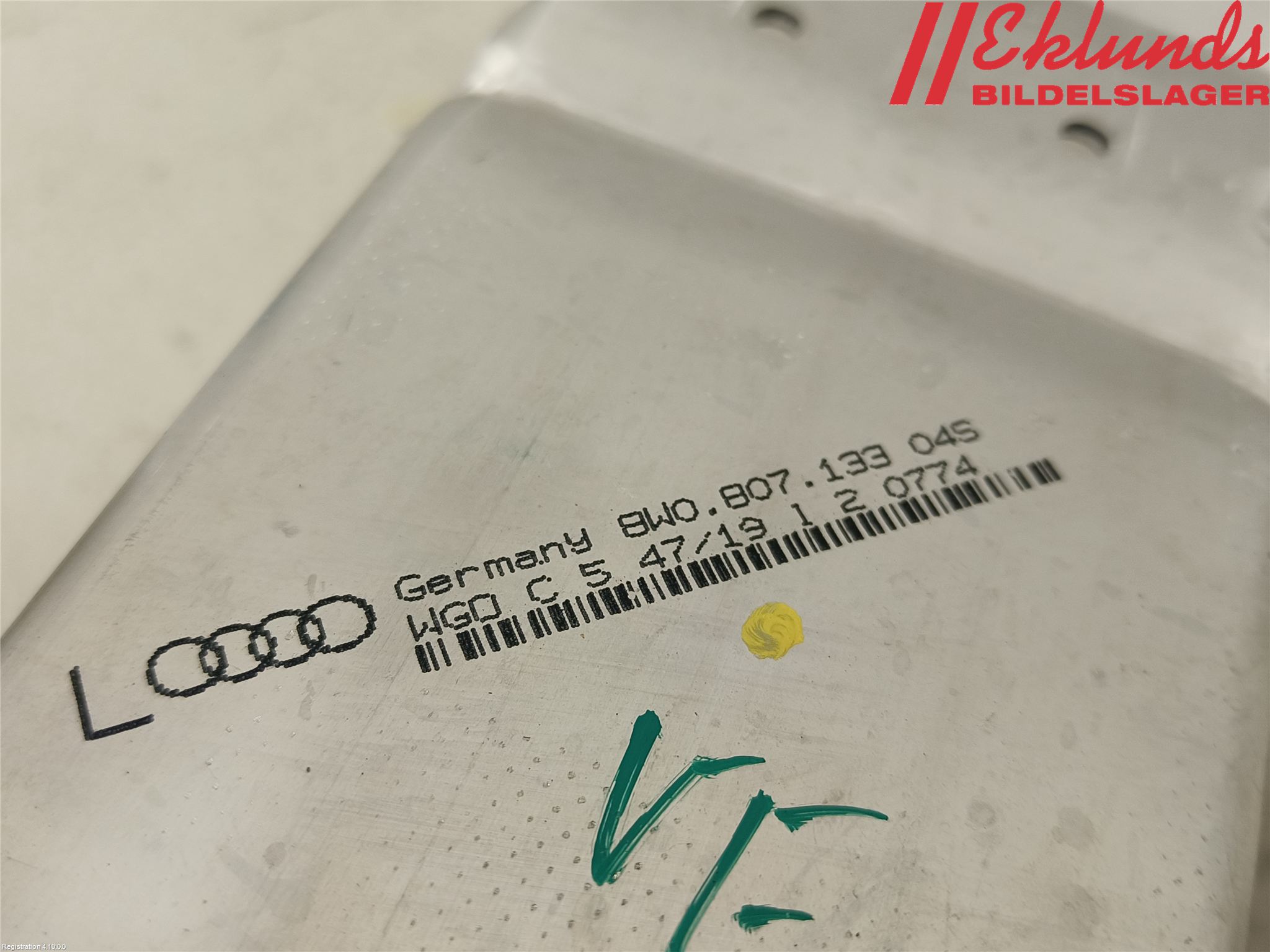 Audi A4/S4 B9 20- Stötfångarbärjärn Fram