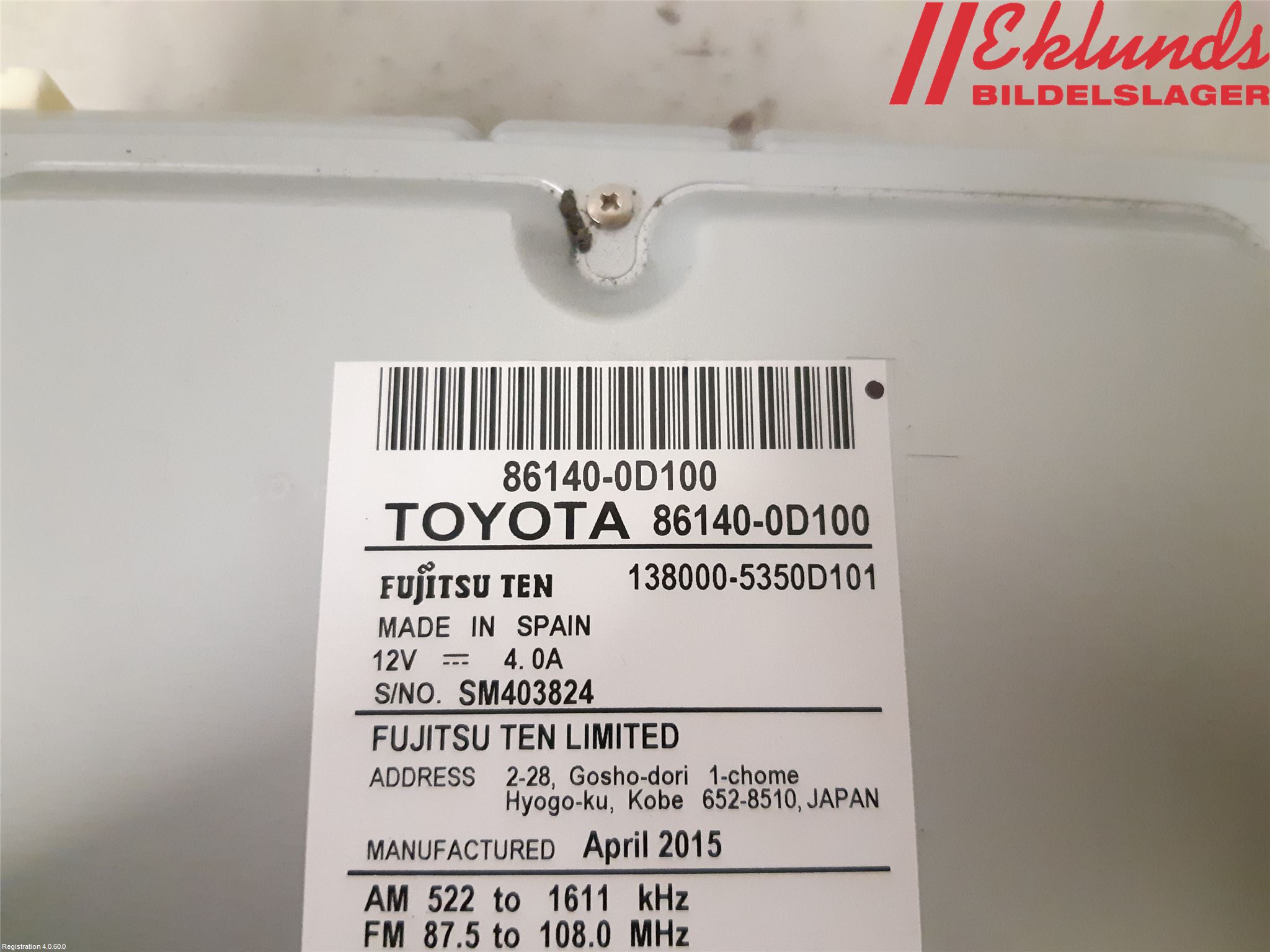 Toyota YARIS XP130 15-20 Cd Radio - Multimediapanel
