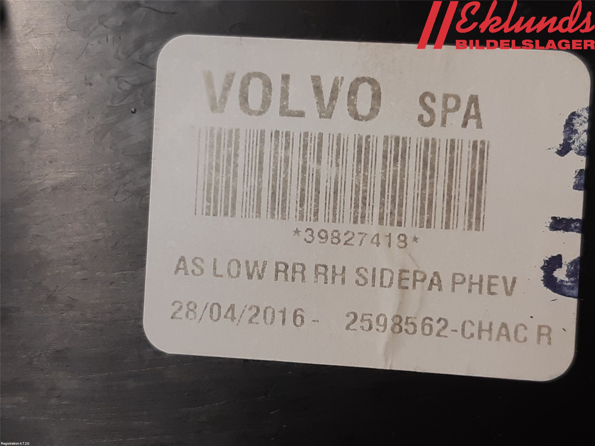 Volvo XC90/RECHARGE 16- Inr Tunnelfack
