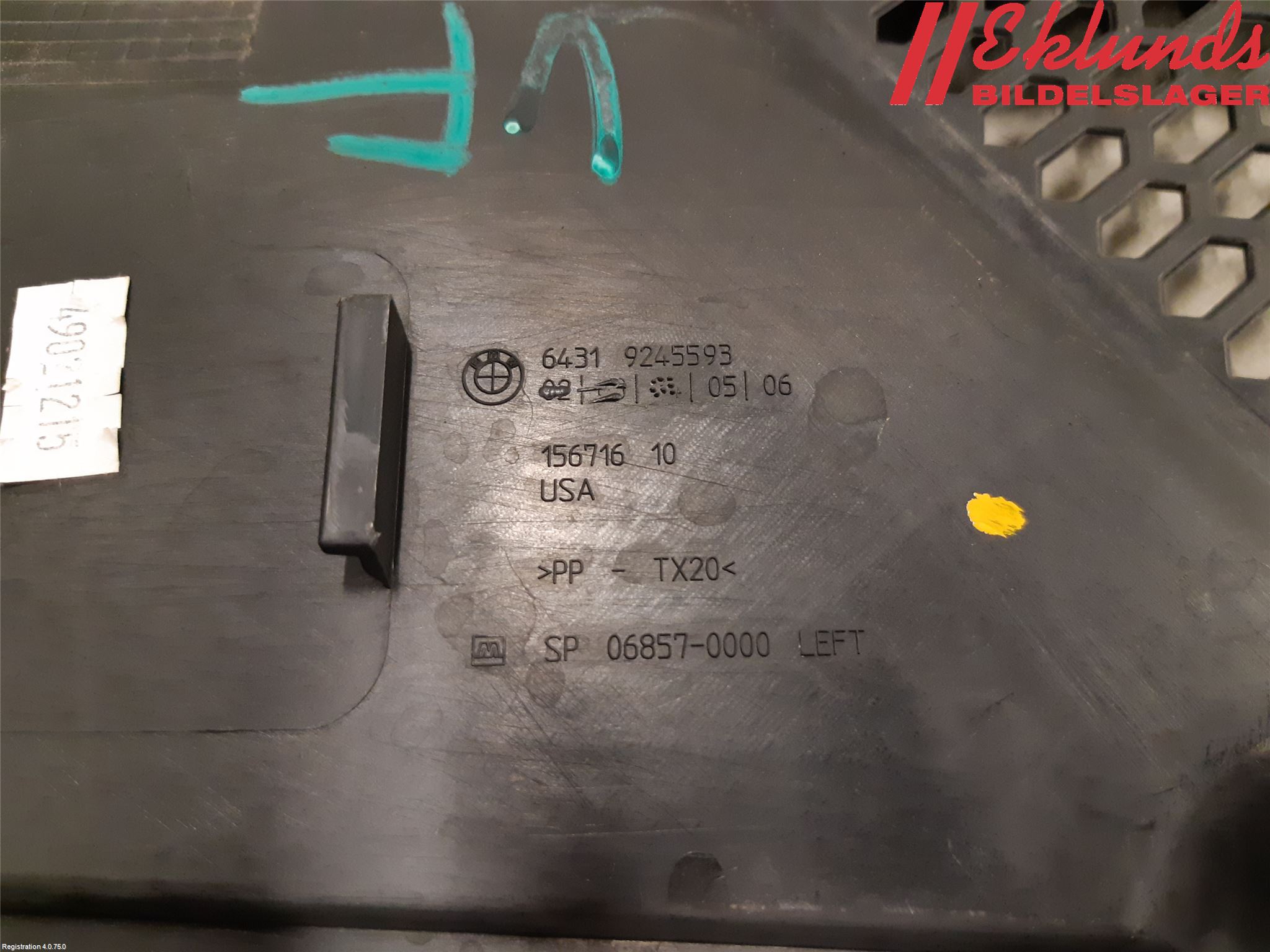 BMW X6 F16 14-19 Torpedplåt-Torpedplast