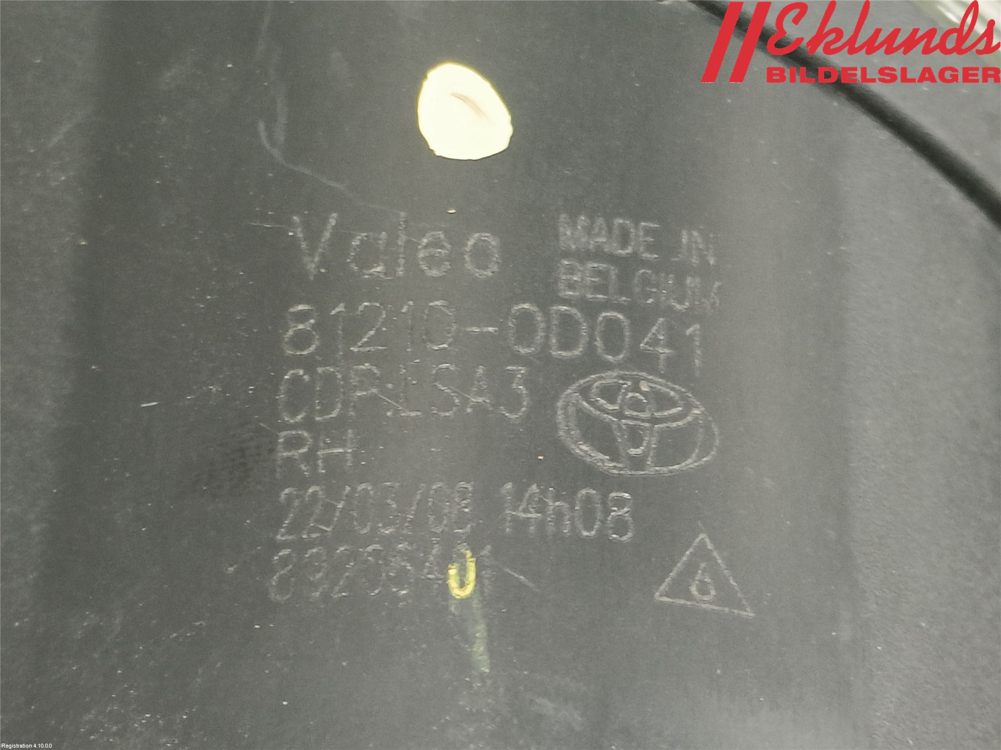 Toyota AURIS 07-09 Dimljus-Varselljus Fram