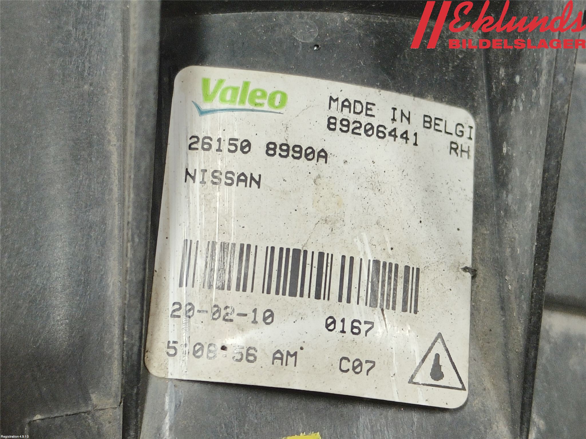 Nissan QASHQAI 10-14 Dimljus-Varselljus Fram