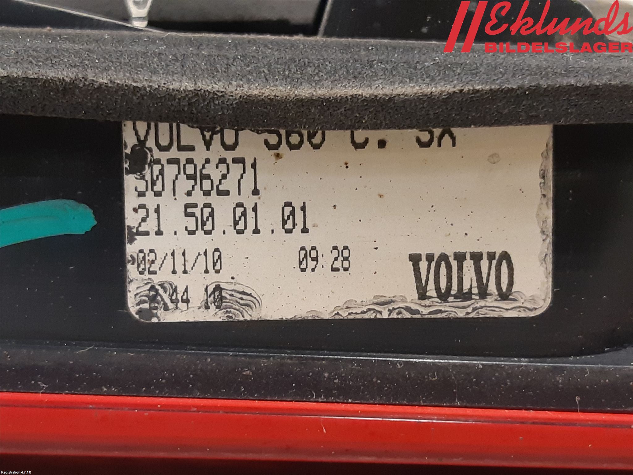 Volvo S60 11-13 Bakljus Lucka Vä