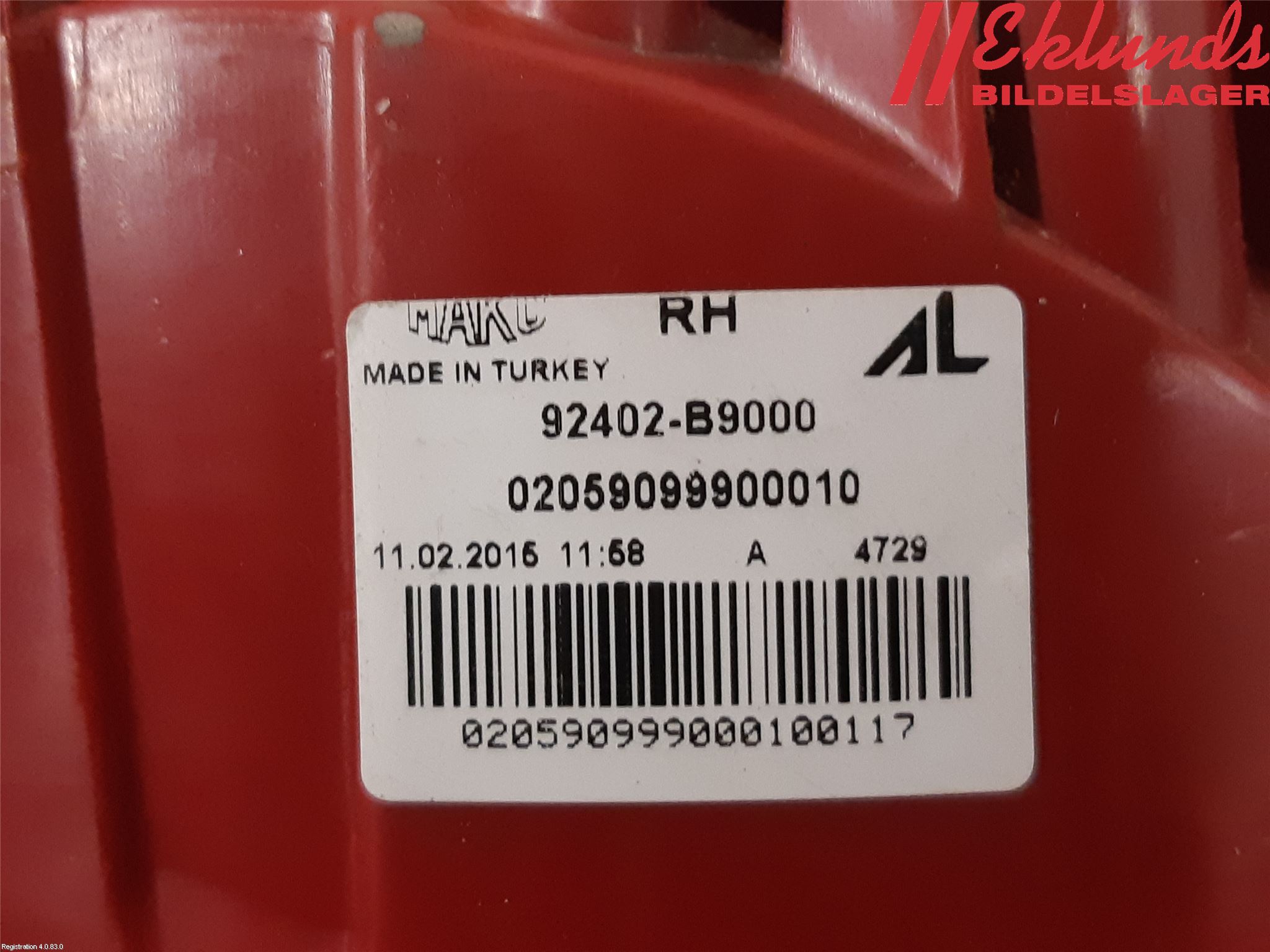 Hyundai i10 BA 14-16 Bakljus Höger