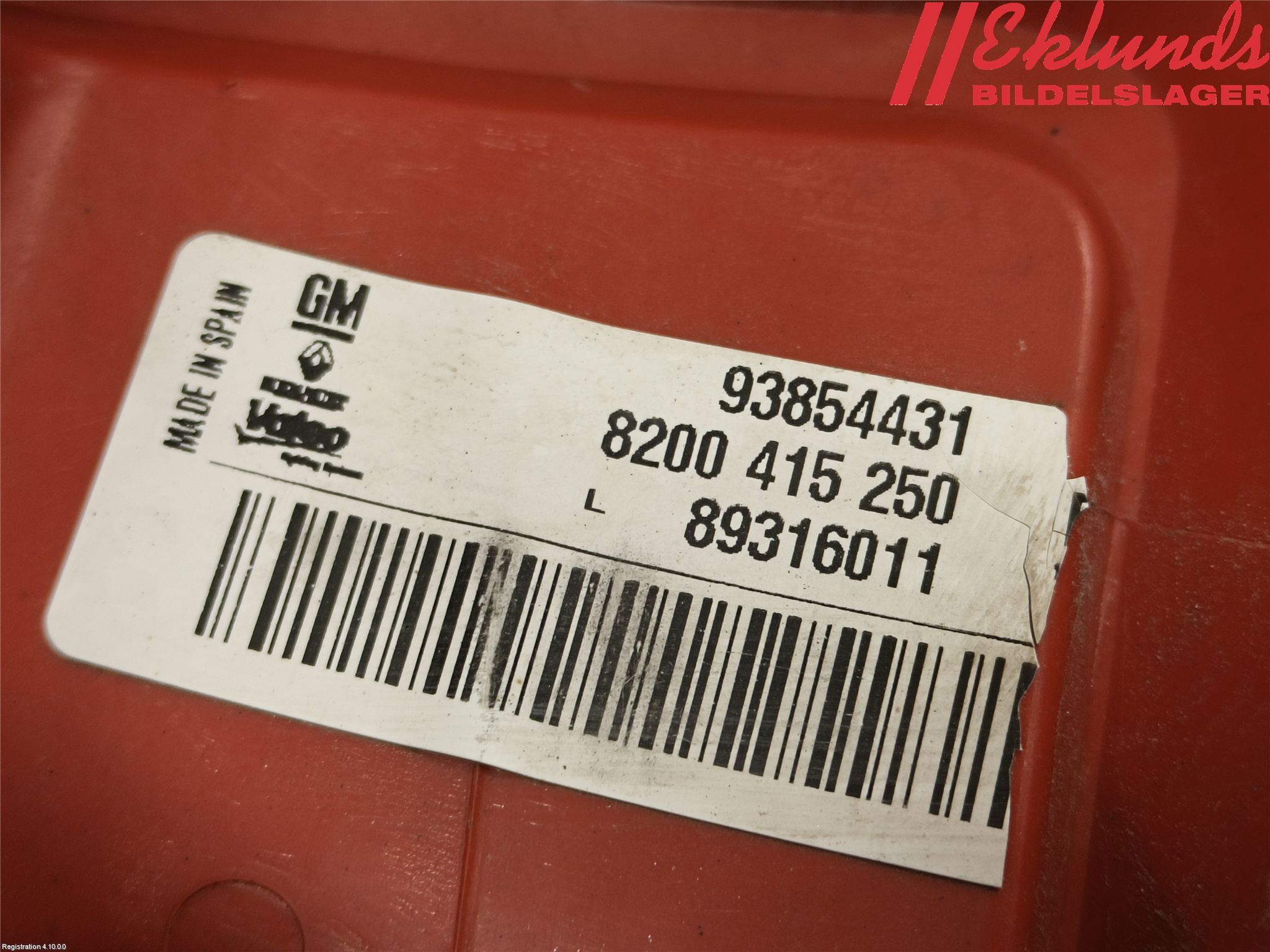 Opel VIVARO 01-14 Bakljus Vänster