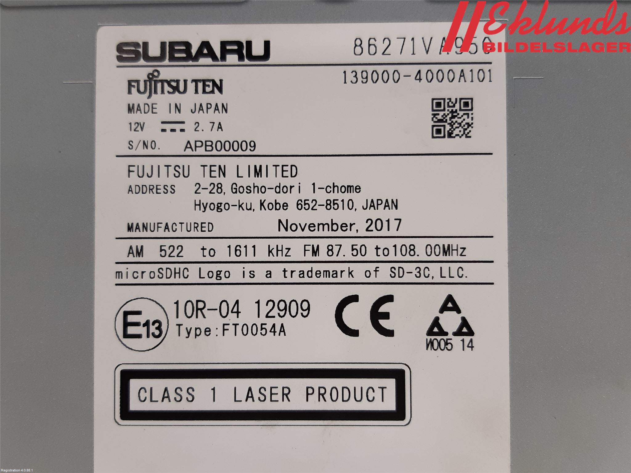 Subaru LEVORG 14-20 Cd Radio - Multimediapanel