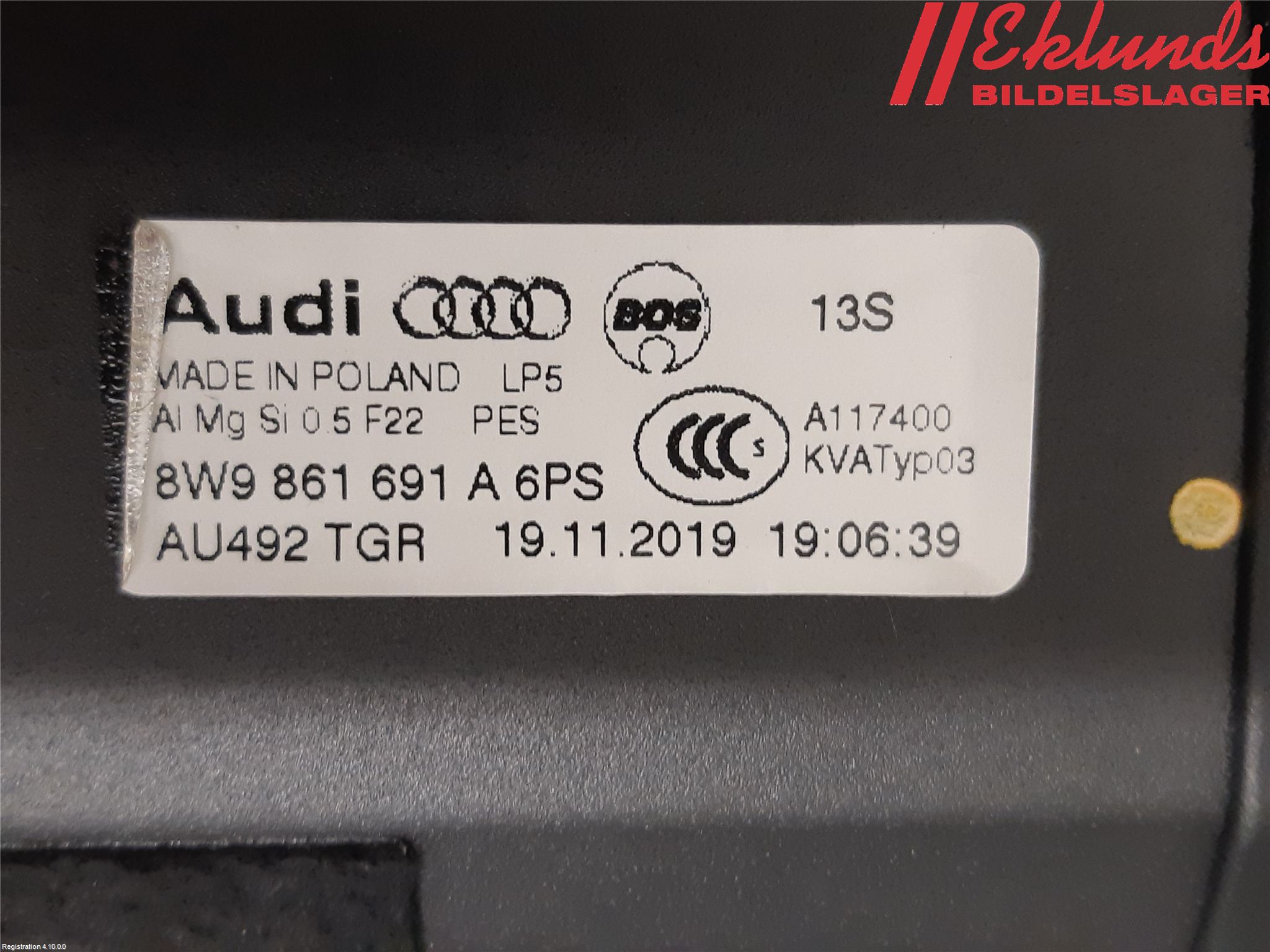 Audi A4/S4 B9 20- Lastförskjutningsskydd-Galler