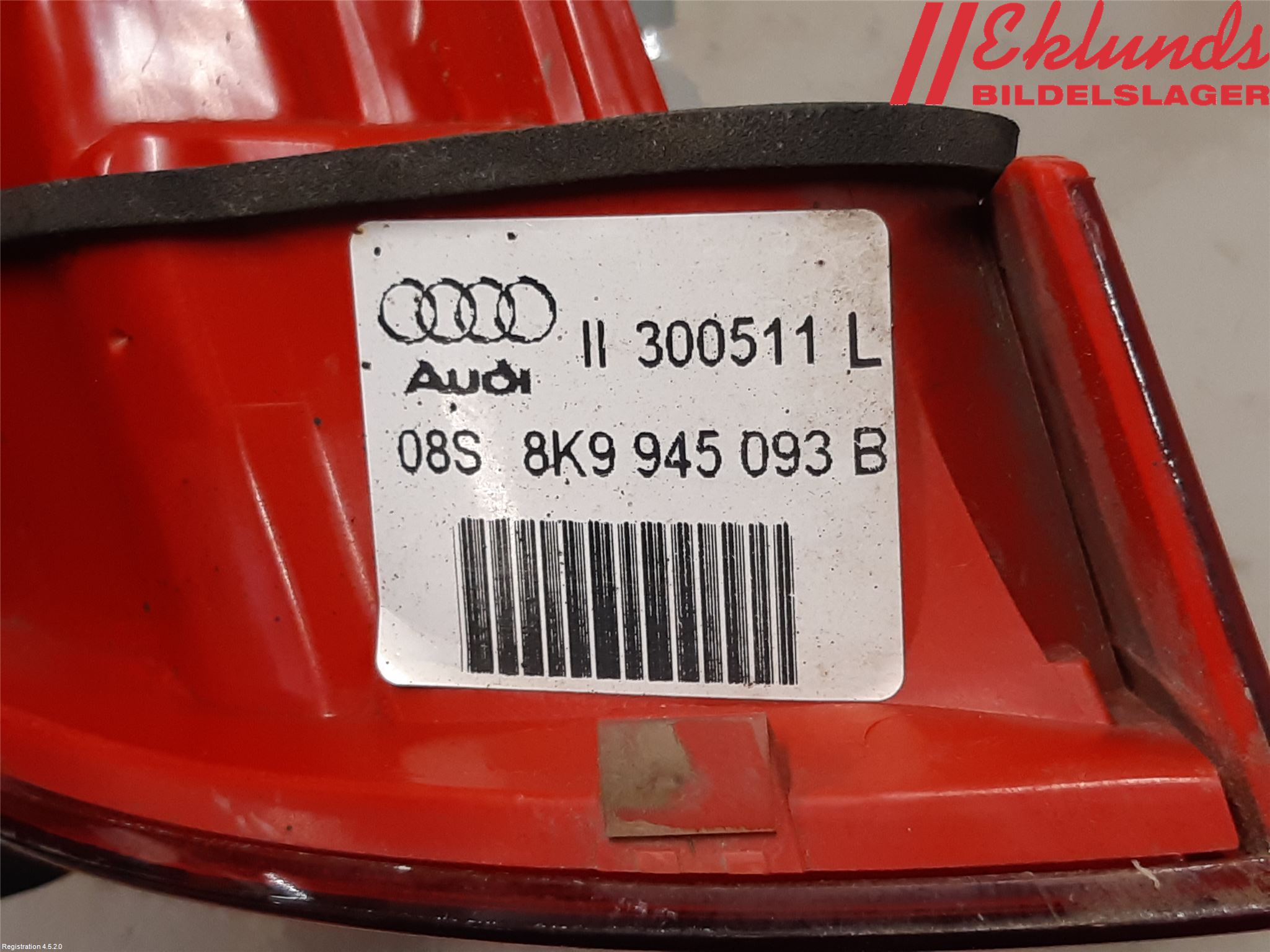 Audi A4/S4 08-11 Bakljus Lucka Vä