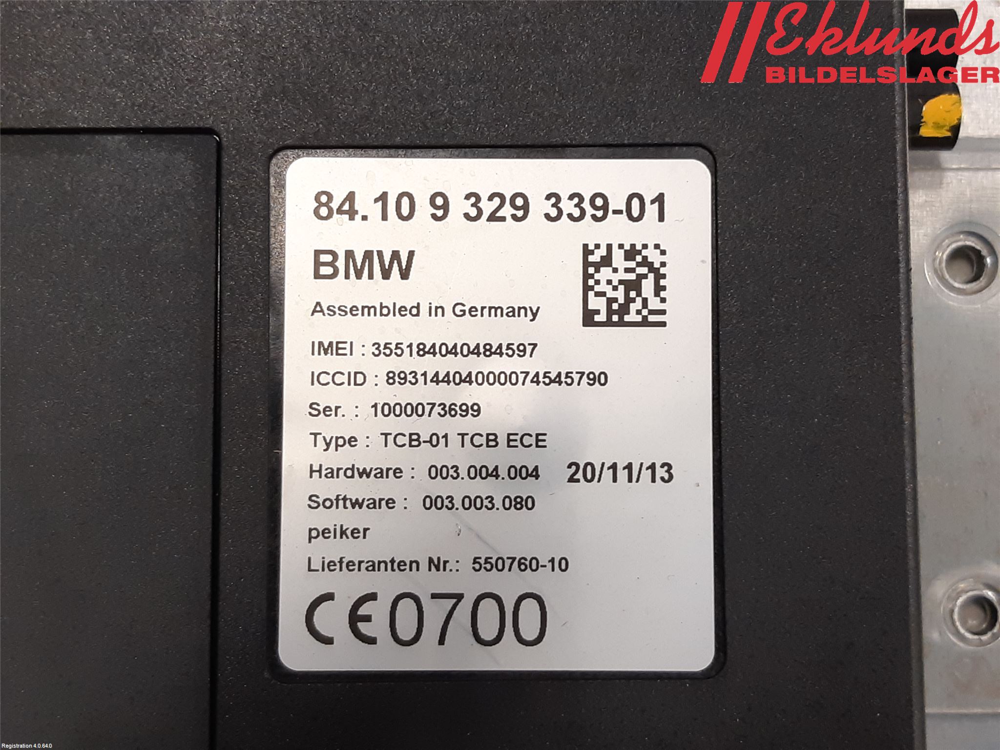BMW 4 F32/F33/F82/F83 13-20 Styrenhet Övrigt