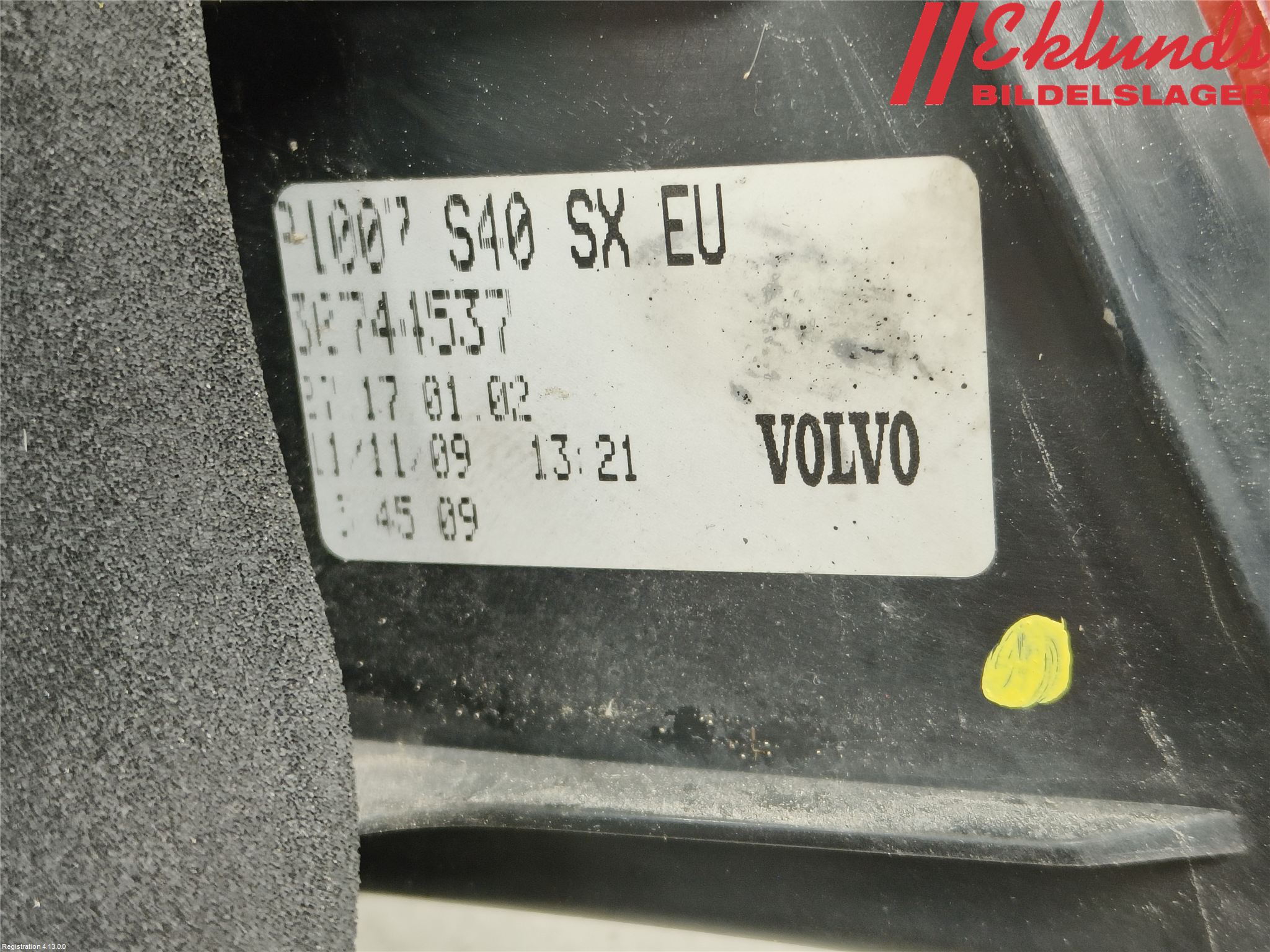 Volvo S40 08-12 Bakljus Vänster