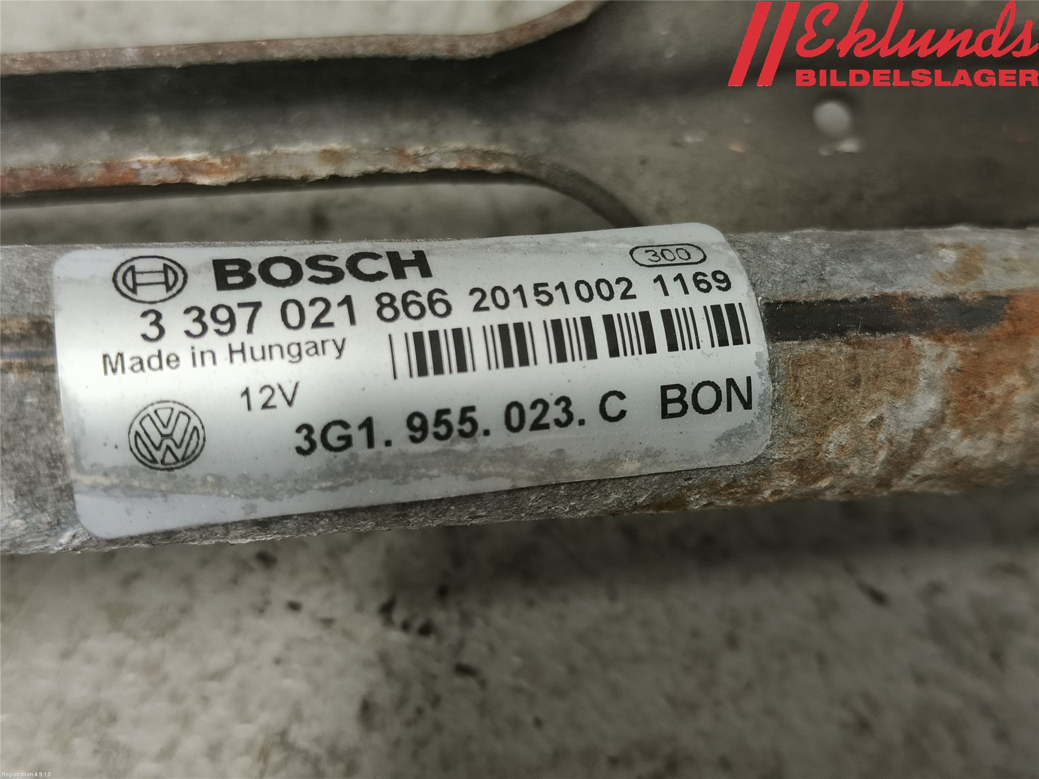 Volkswagen VW PASSAT 15-19 Torkarmekanism Vindruta