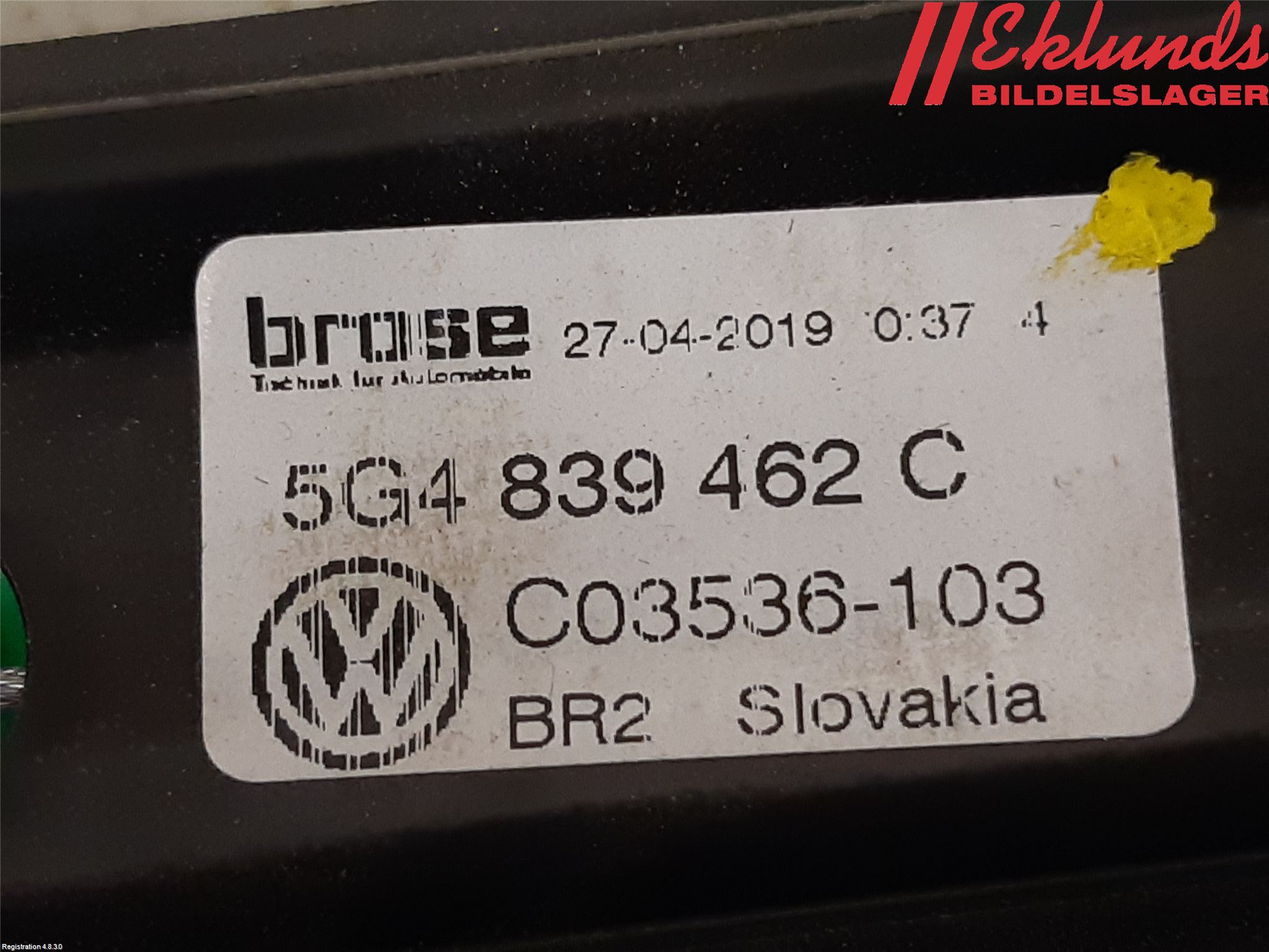 Volkswagen VW GOLF / E-GOLF VII 13-20 Fönsterhissmotor