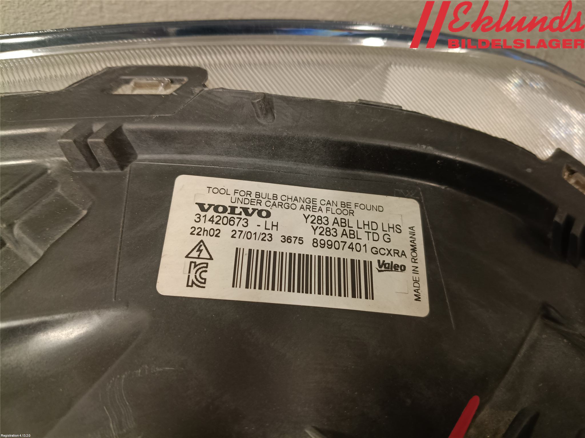 Volvo V60 11-13 Strålkastare Vänster