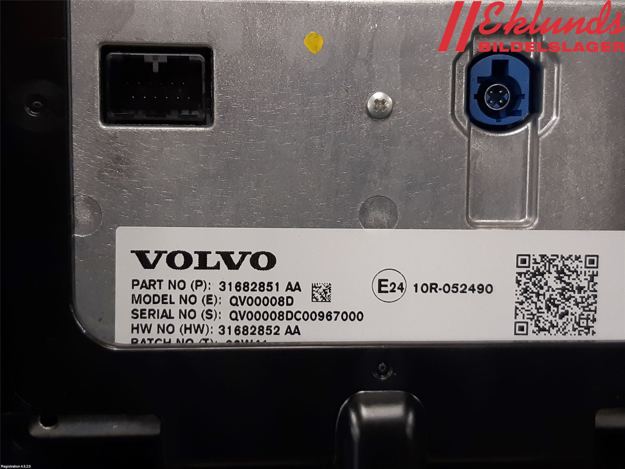 Volvo XC40/RECHARGE 18- Cd Radio - Multimediapanel