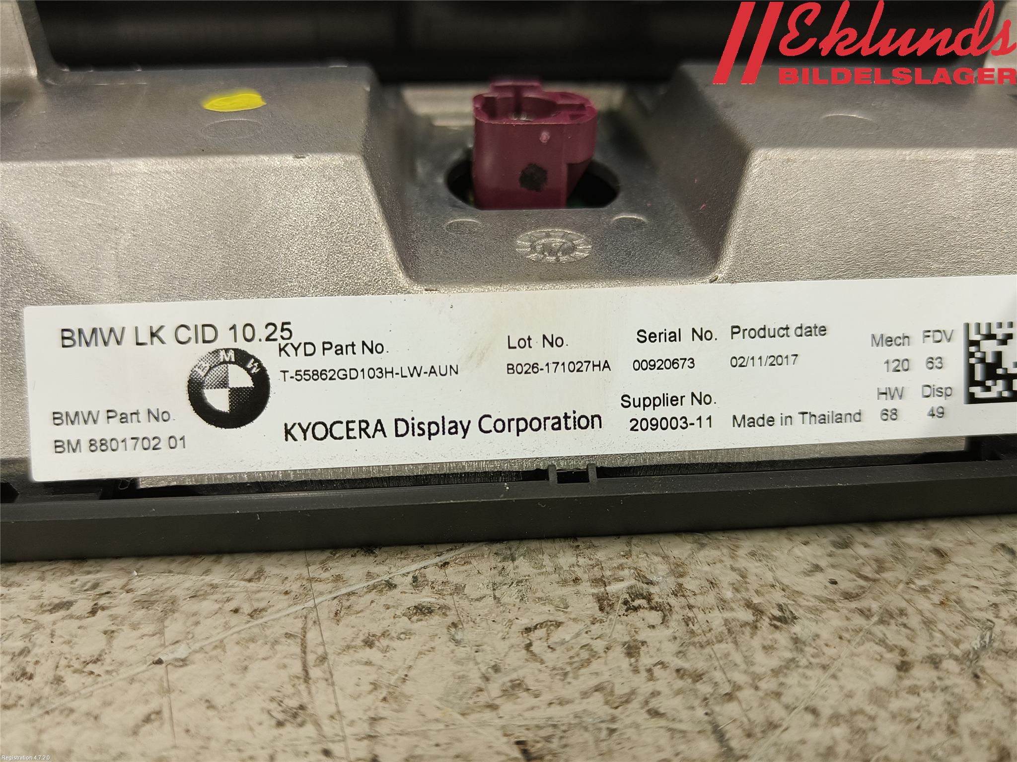 BMW 5 G30/G31/F90 17-23 Multifunktionsdisplay