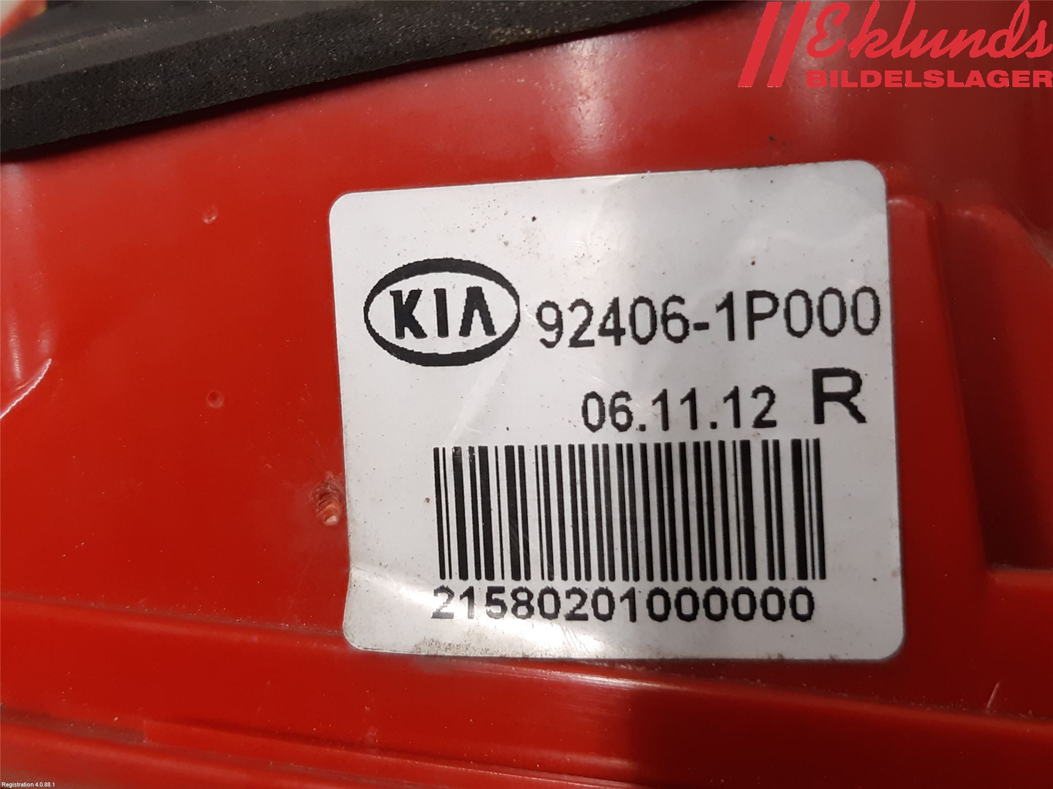 Kia VENGA 10-19 Bakljus Lucka Hö