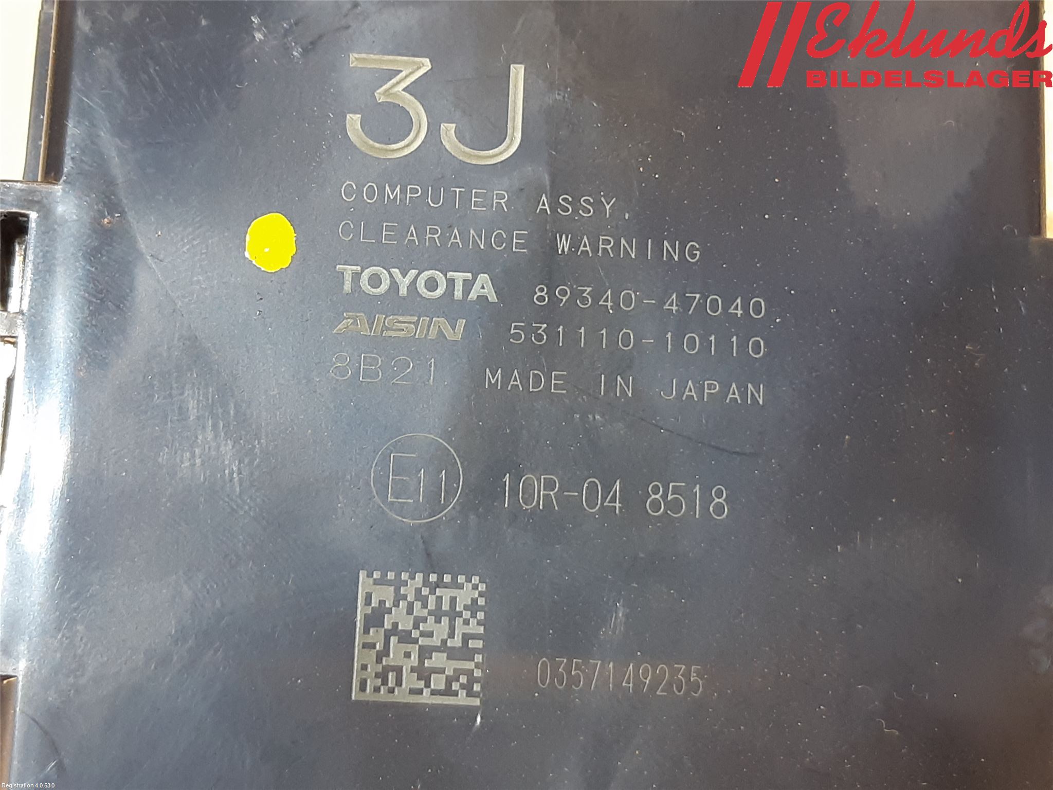 Toyota PRIUS (ZVW50) 16-21 Styrenhet Parkeringshjälp