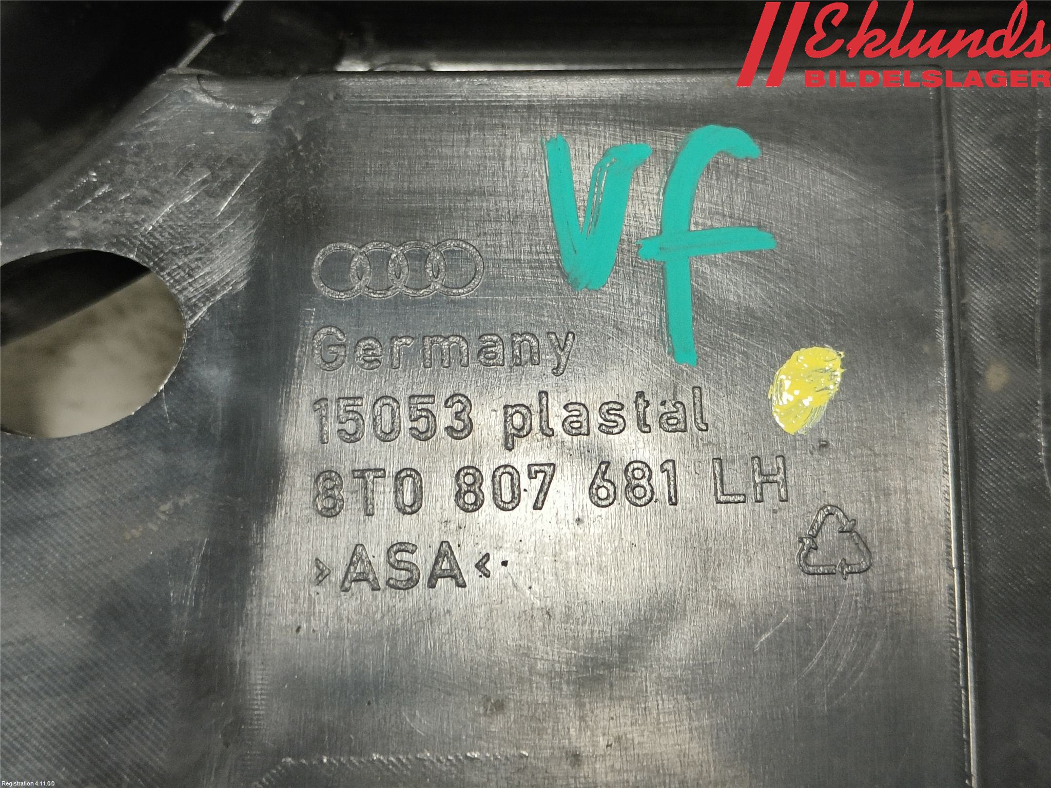 Audi A5 07-16 Dimljussarg Fram