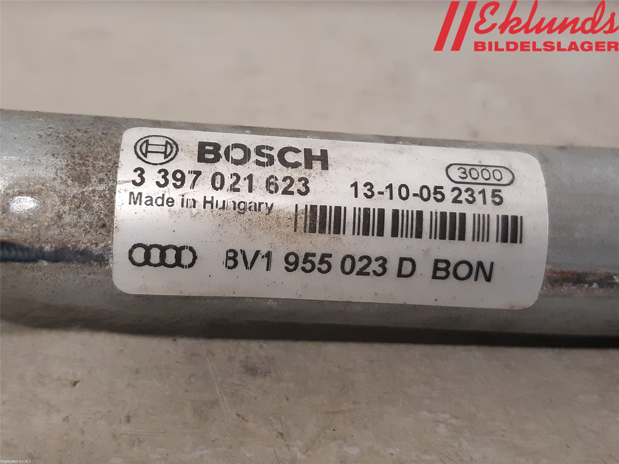 Audi A3/S3 8V 13-20 Torkarmekanism Vindruta