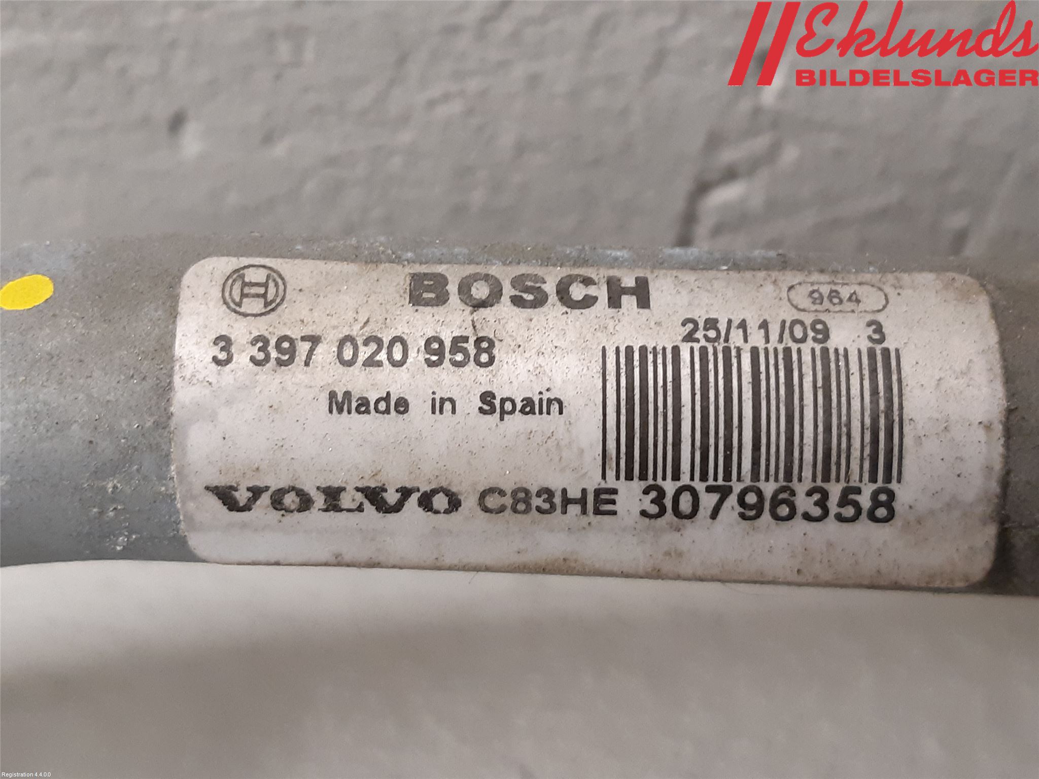 Volvo V70 08-13 Torkarmekanism Vindruta