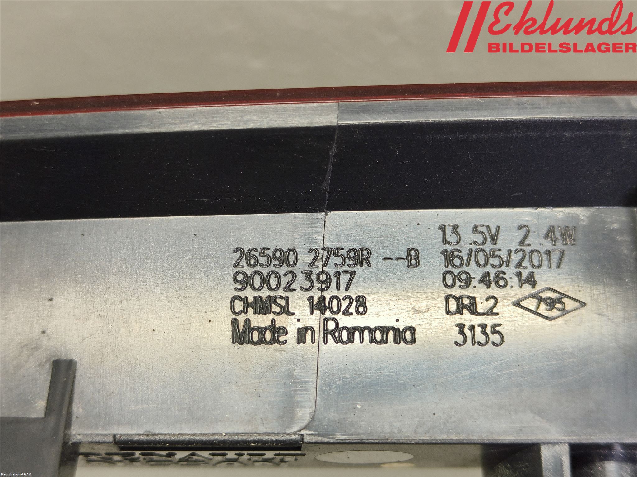 Renault CLIO IV 16-19 Bromsljus Bakruta