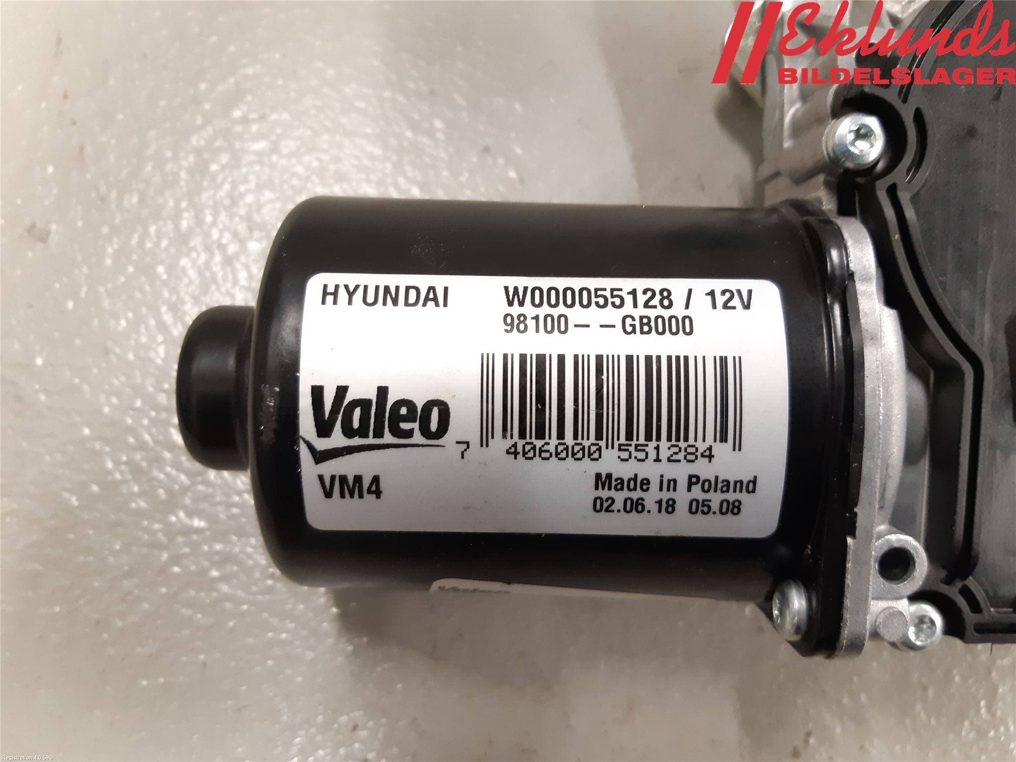 Hyundai i20 GB 15-20 Torkarmotor Vindruta