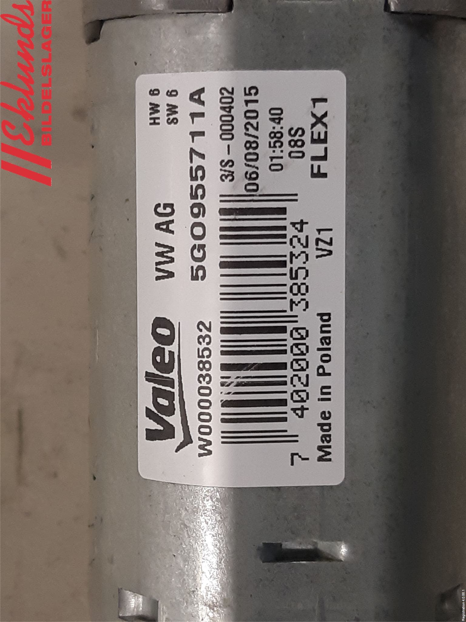 Volkswagen VW GOLF / E-GOLF VII 13-20 Torkarmotor Baklucka