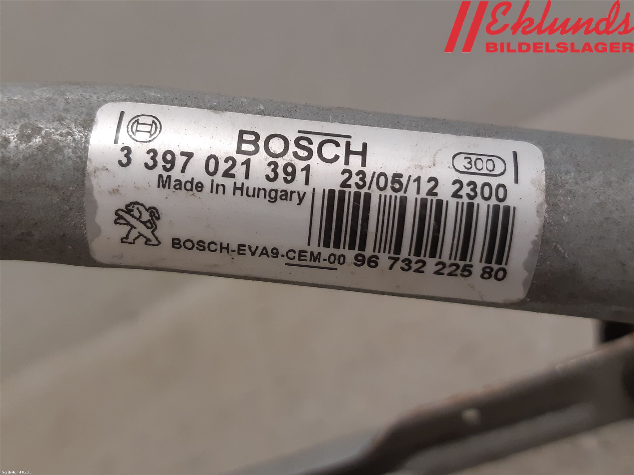 Peugeot 208 12-15 Torkarmekanism Vindruta