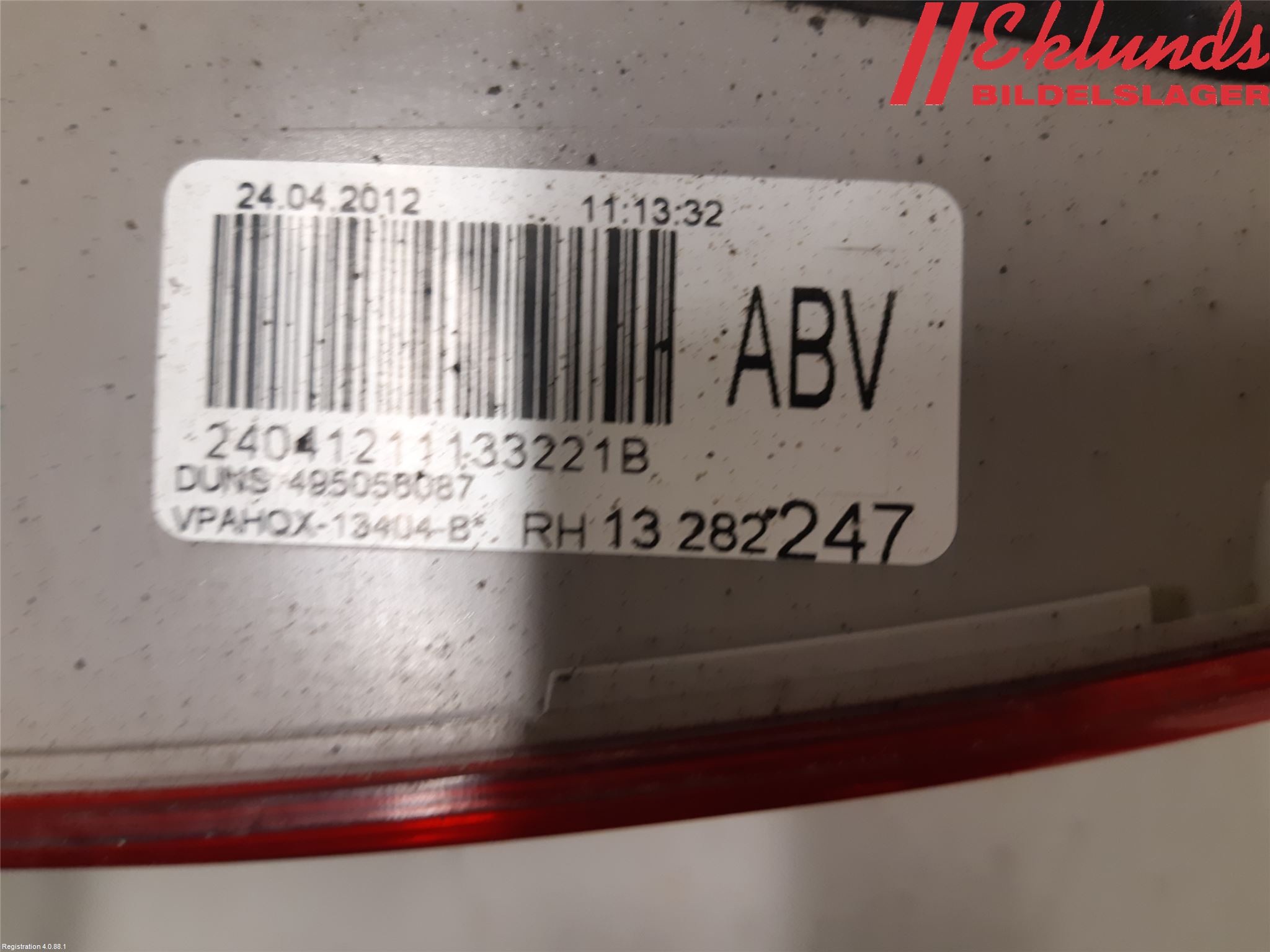 Opel ASTRA J 10-15 Bakljus Lucka Hö
