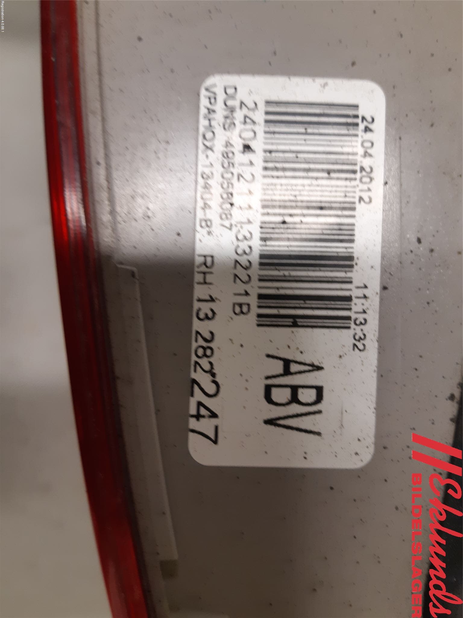 Opel ASTRA J 10-15 Bakljus Lucka Hö