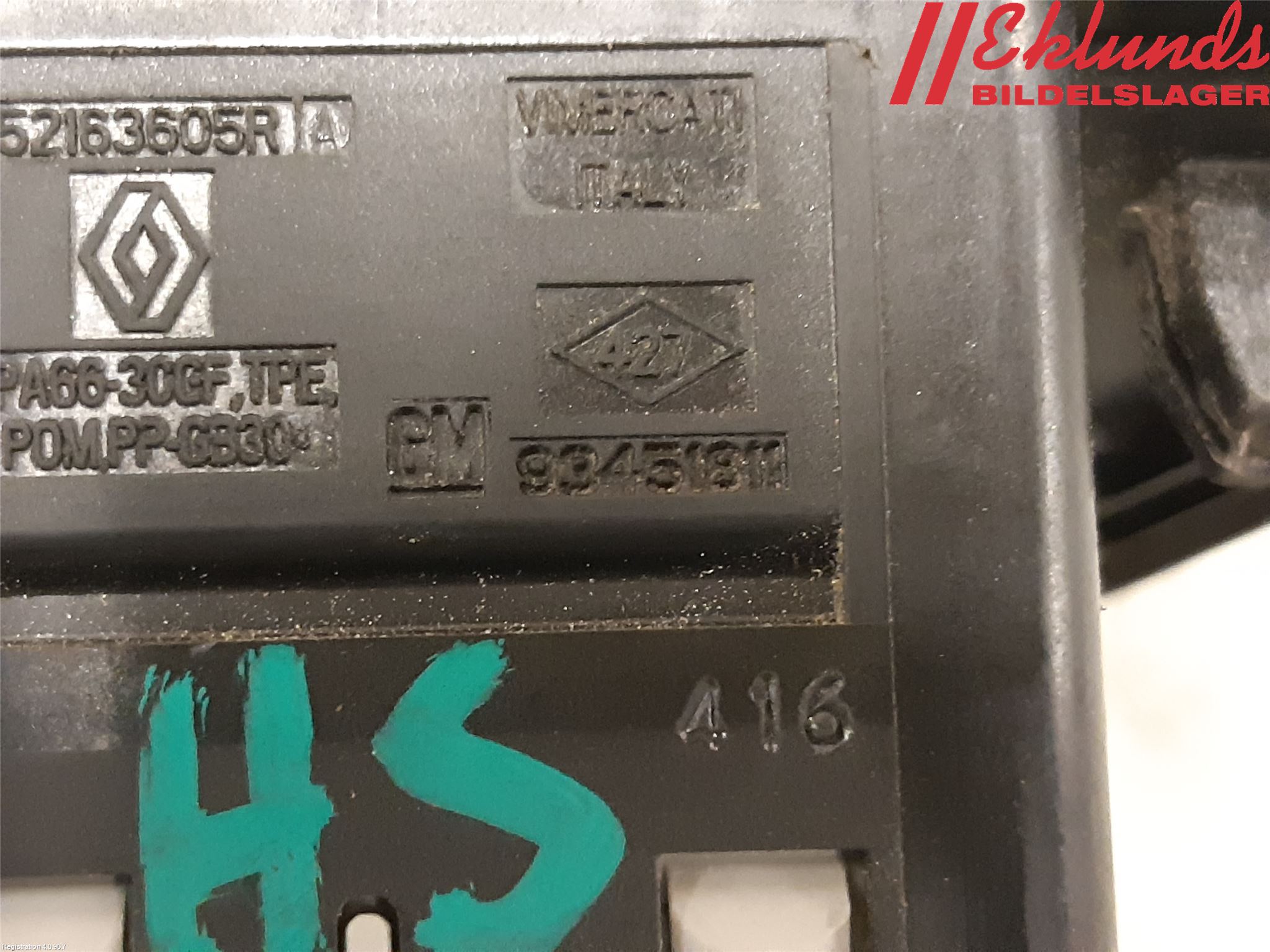 Opel VIVARO 15-19 Centrallåskontakt Vid Lås