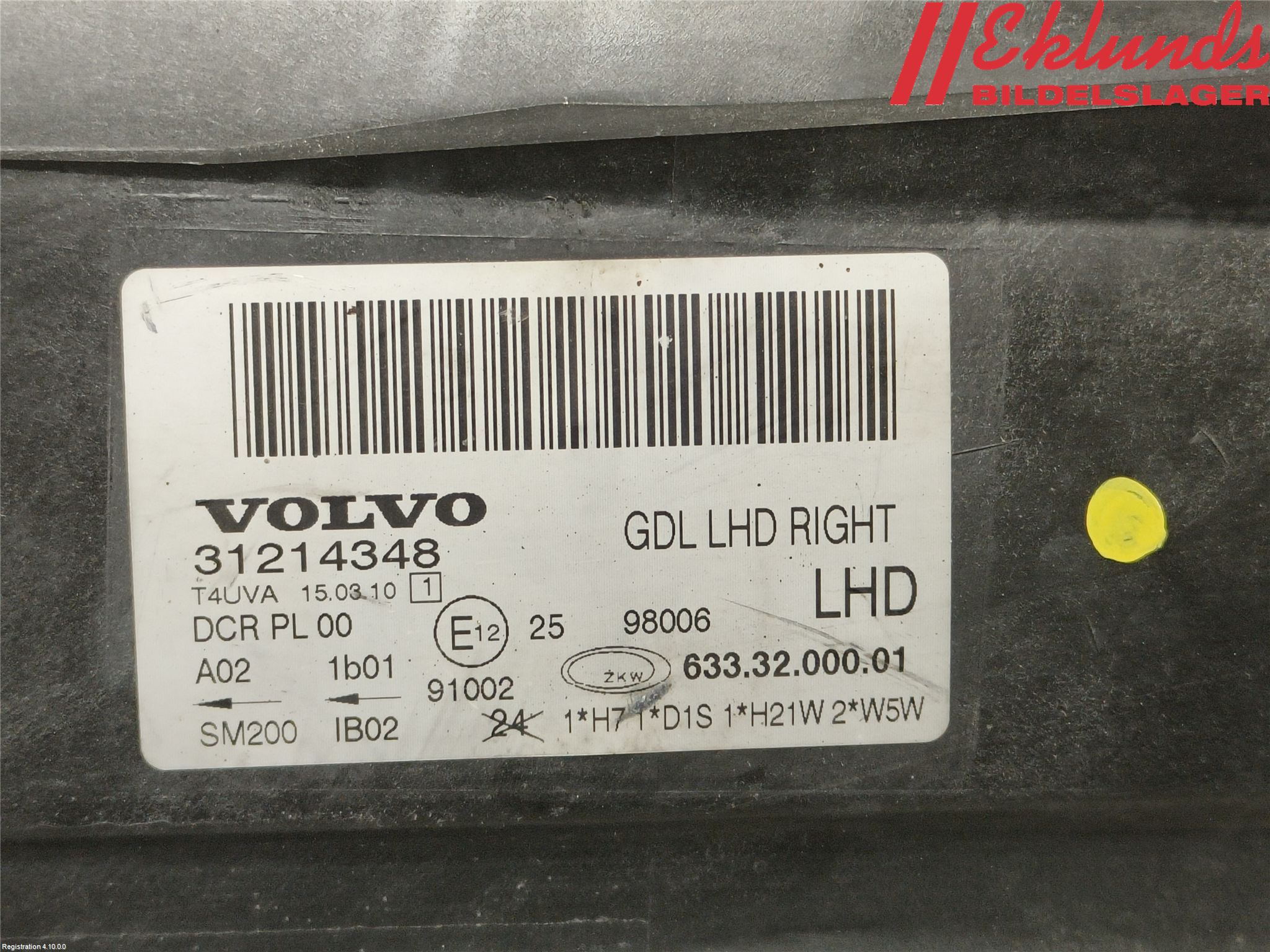 Volvo S80 07-13 Strålkastare Höger