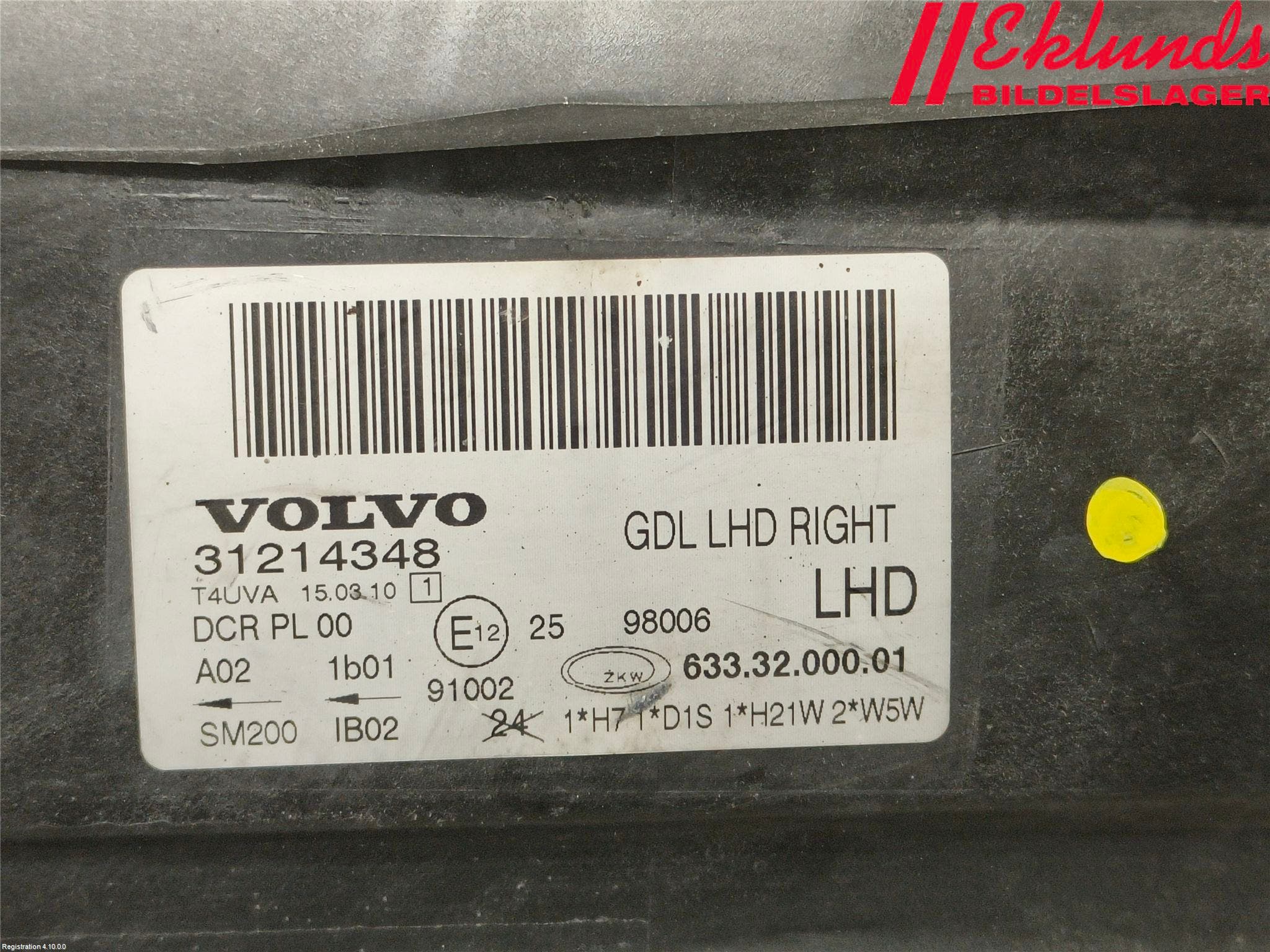 Volvo S80 07-13 Strålkastare Höger