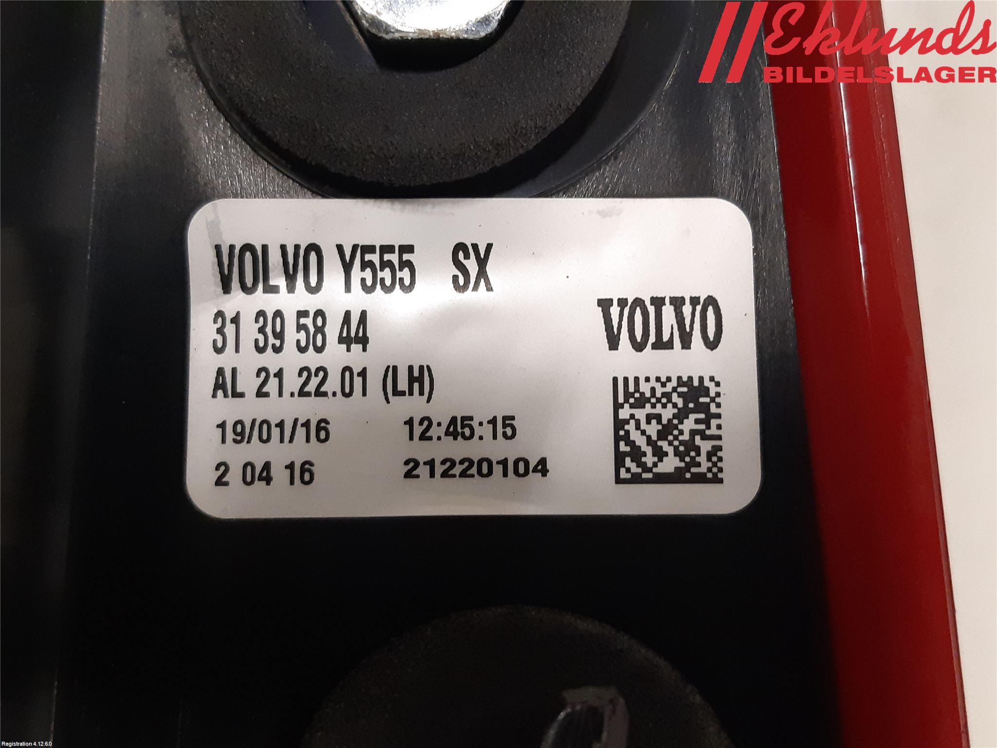 Volvo V40 12-19 Bakljus Vänster