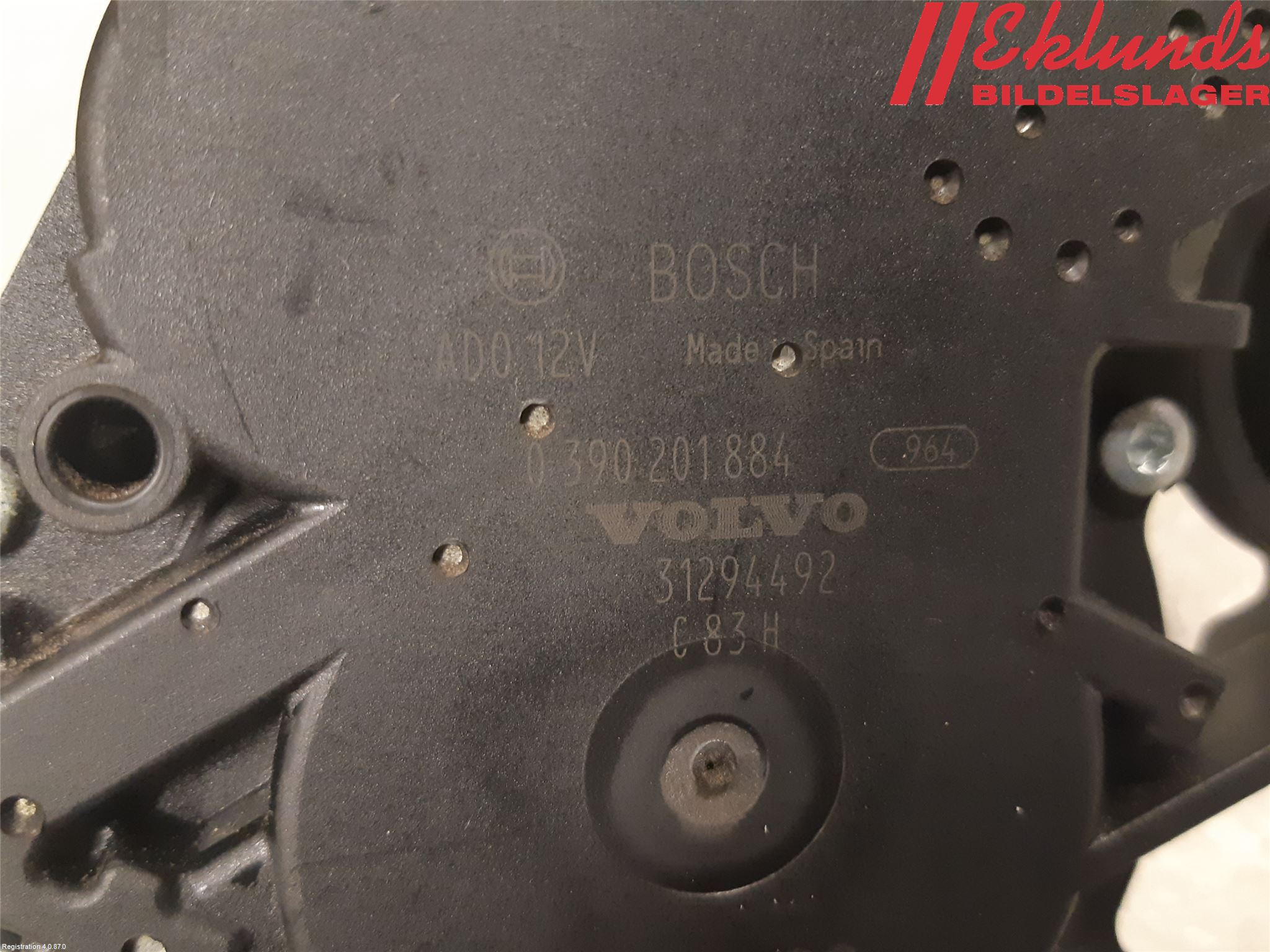Volvo V60 11-13 Torkarmotor Baklucka