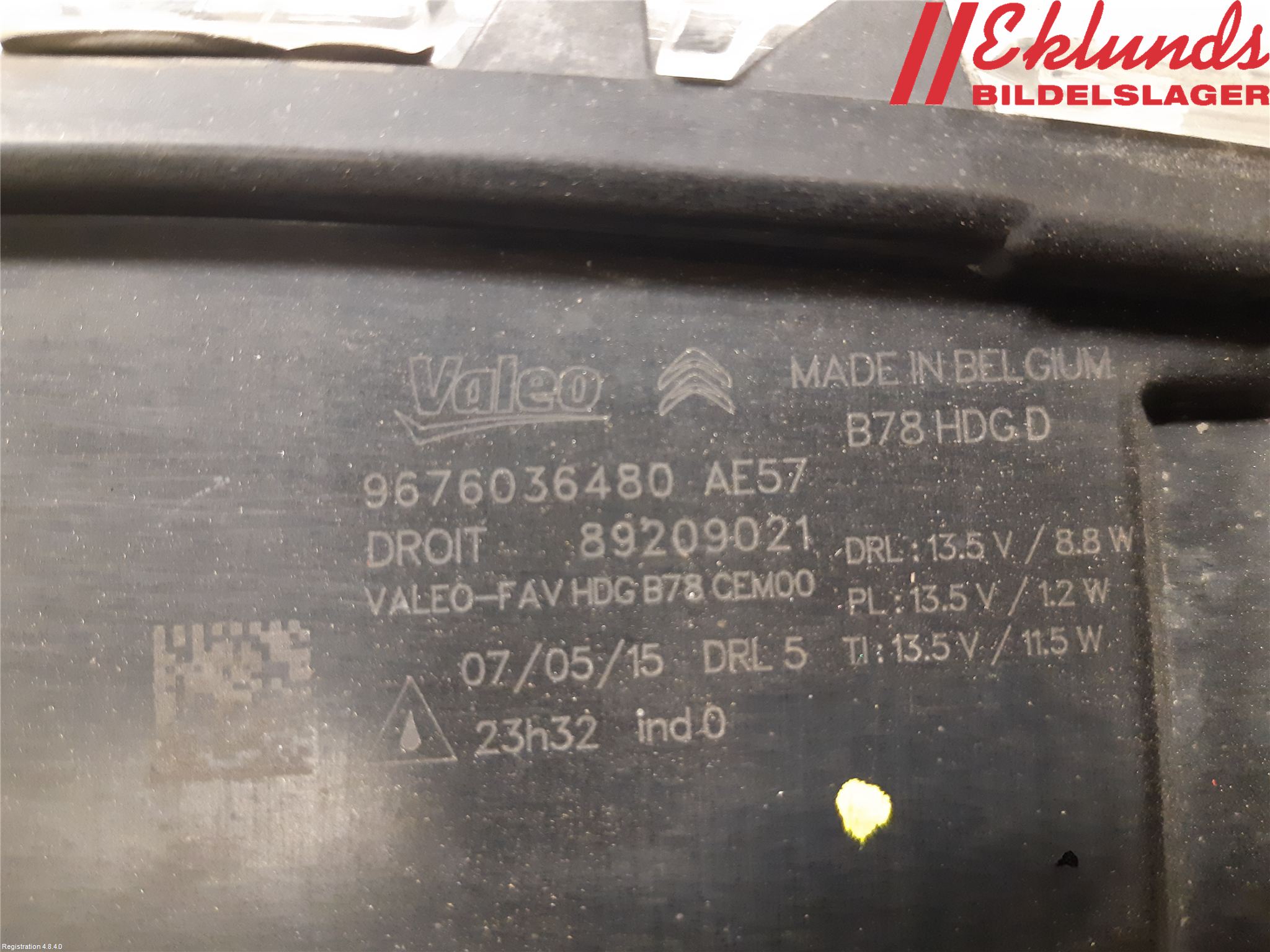 Citroen C4 GRAND PICASSO 14-18 Positionsljus Fram Hö