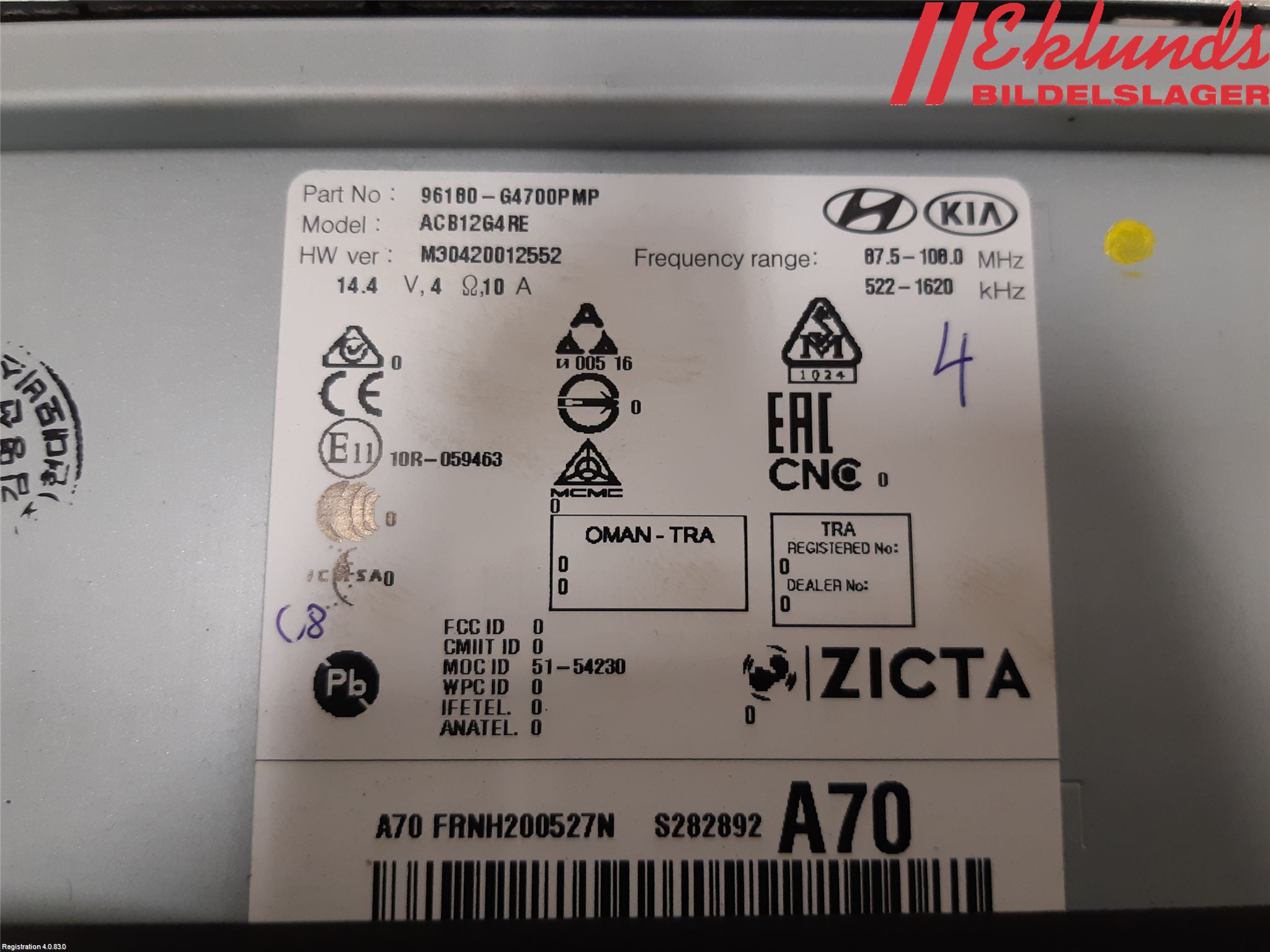 Hyundai i30 PD 17- Cd Radio - Multimediapanel