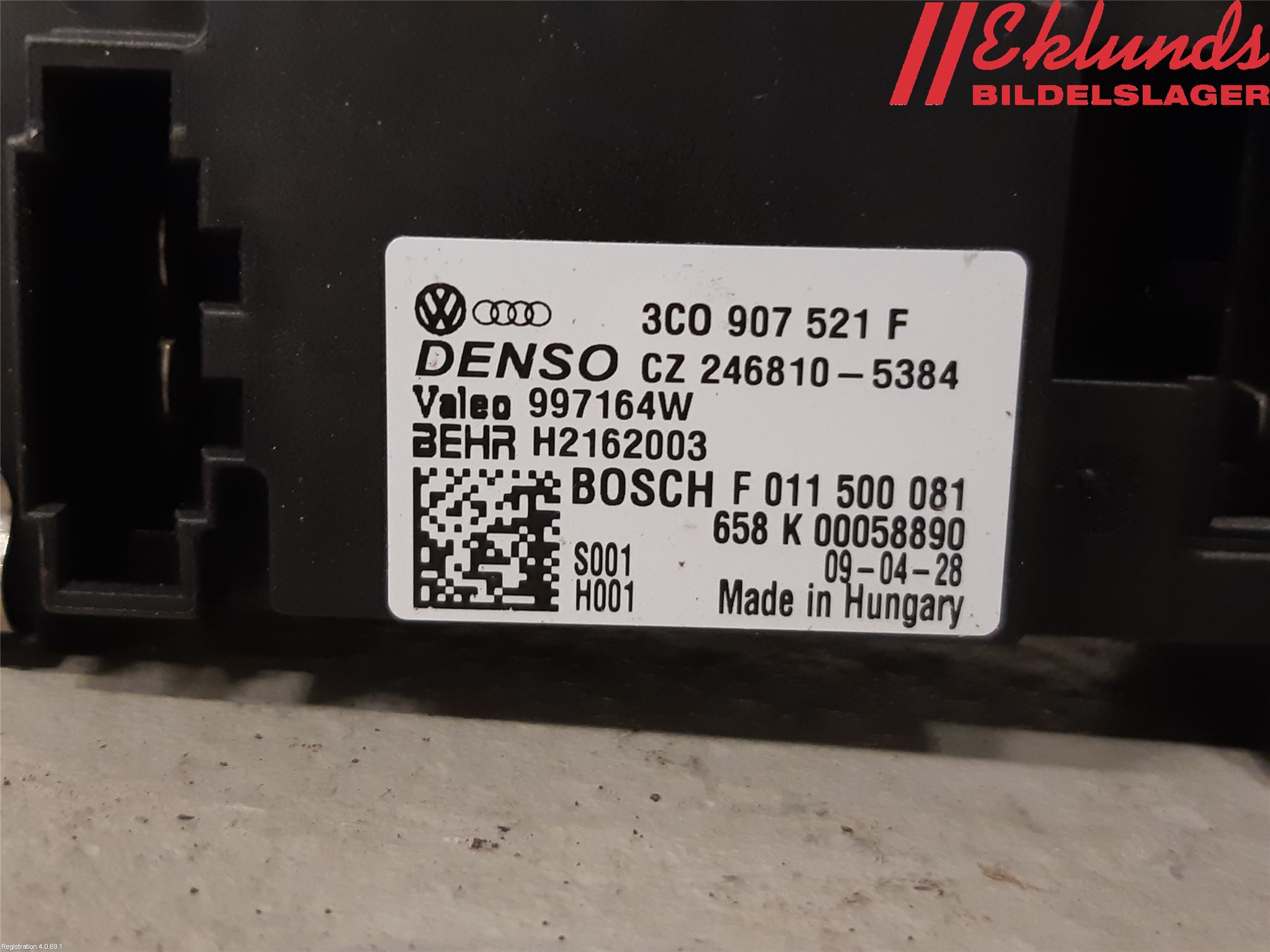 Volkswagen VW GOLF PLUS/CROSS GOLF 04-14 Värmefläktsmotstånd