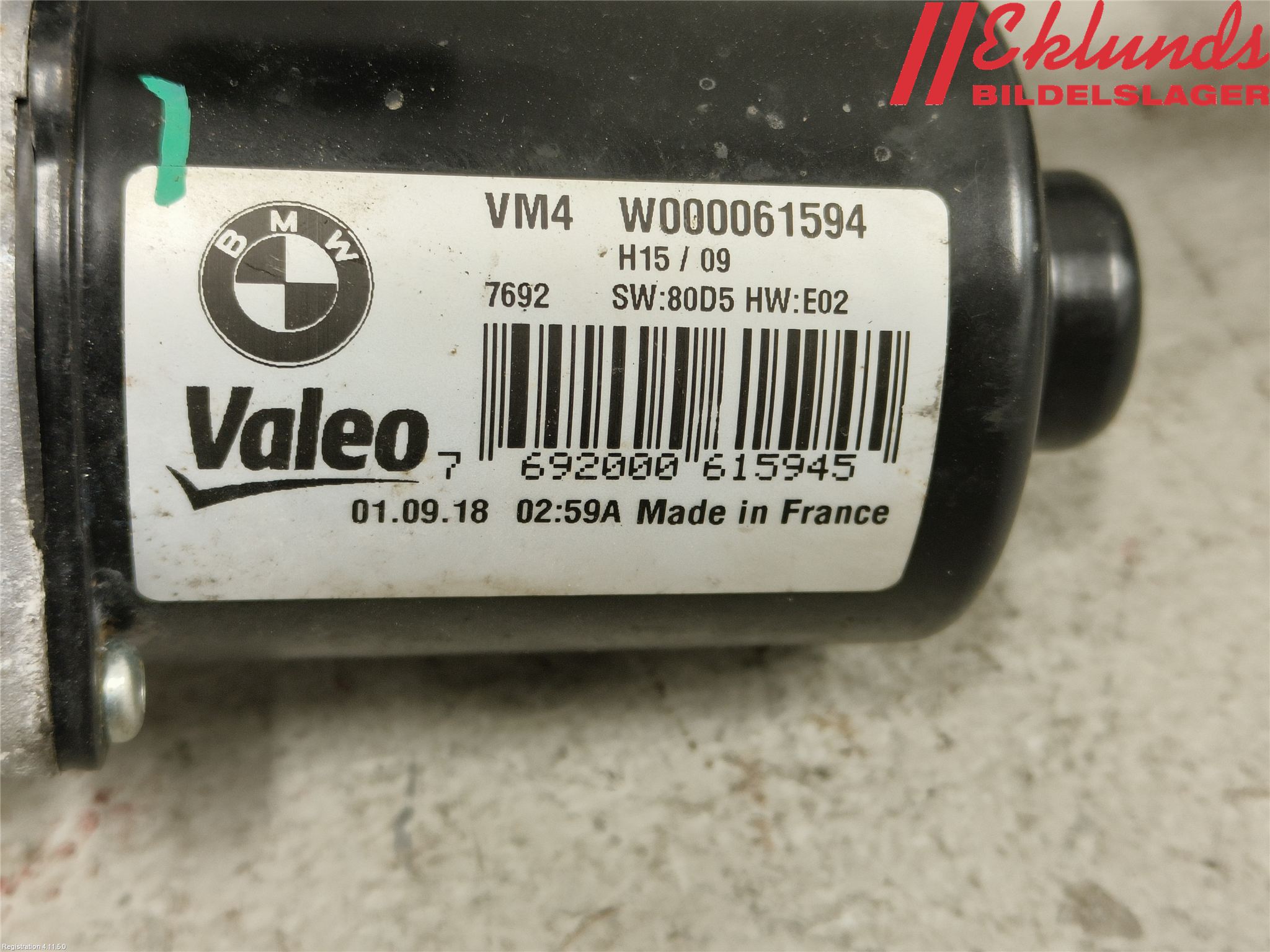 BMW 5 G30/G31/F90 17-23 Torkarmekanism Vindruta