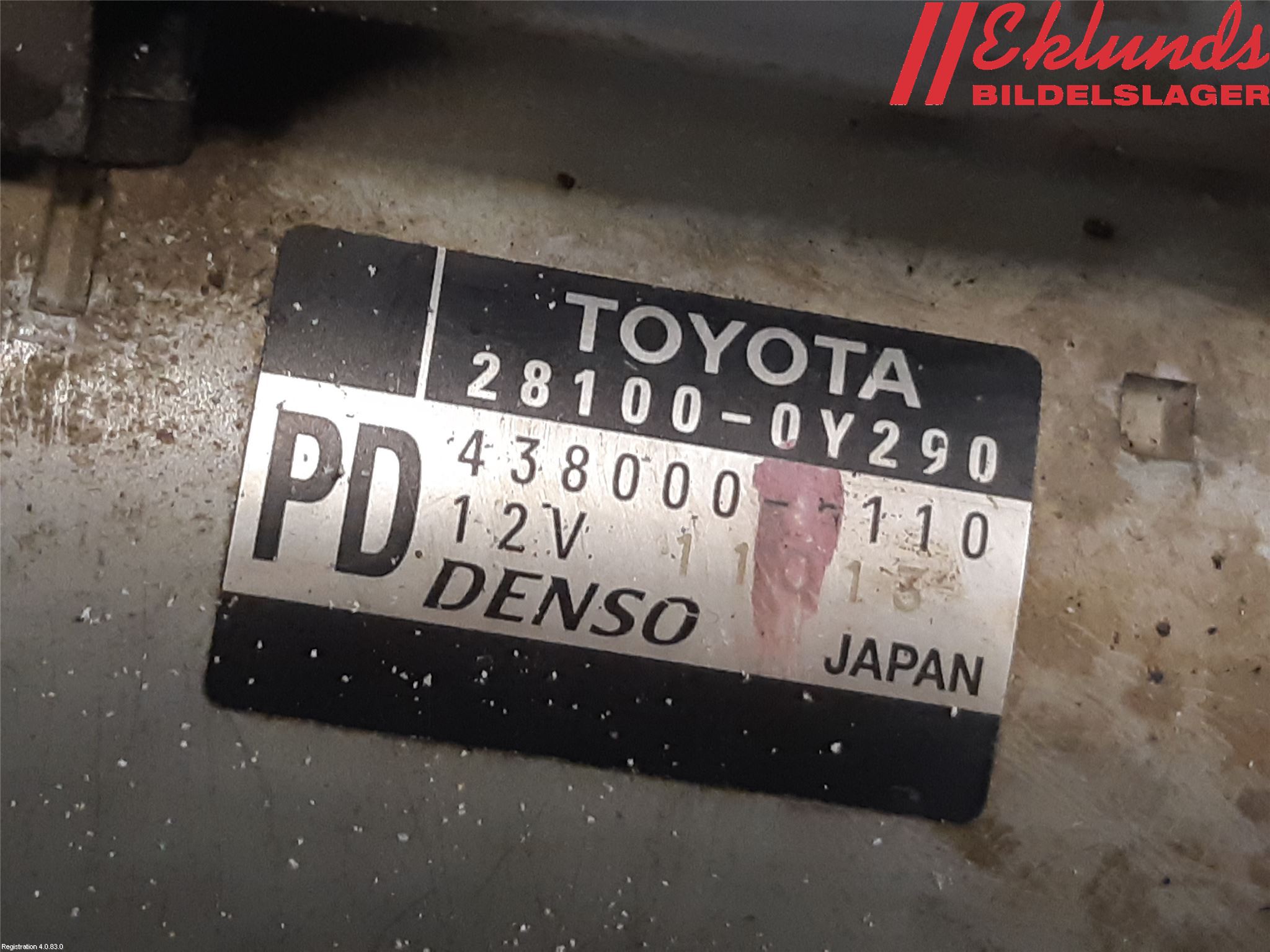 Toyota YARIS XP130 15-20 Startmotor