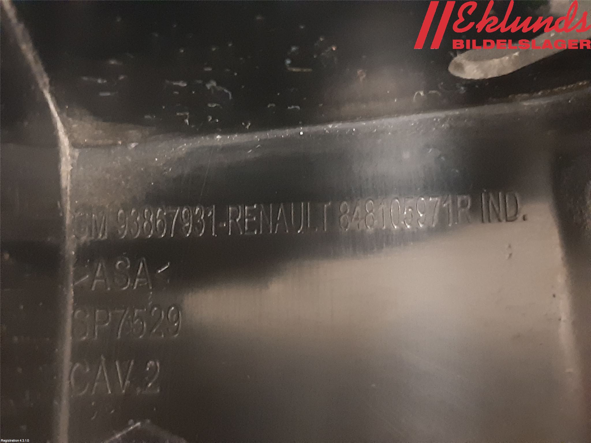 Opel VIVARO 15-19 Skylt Belysning Fäste