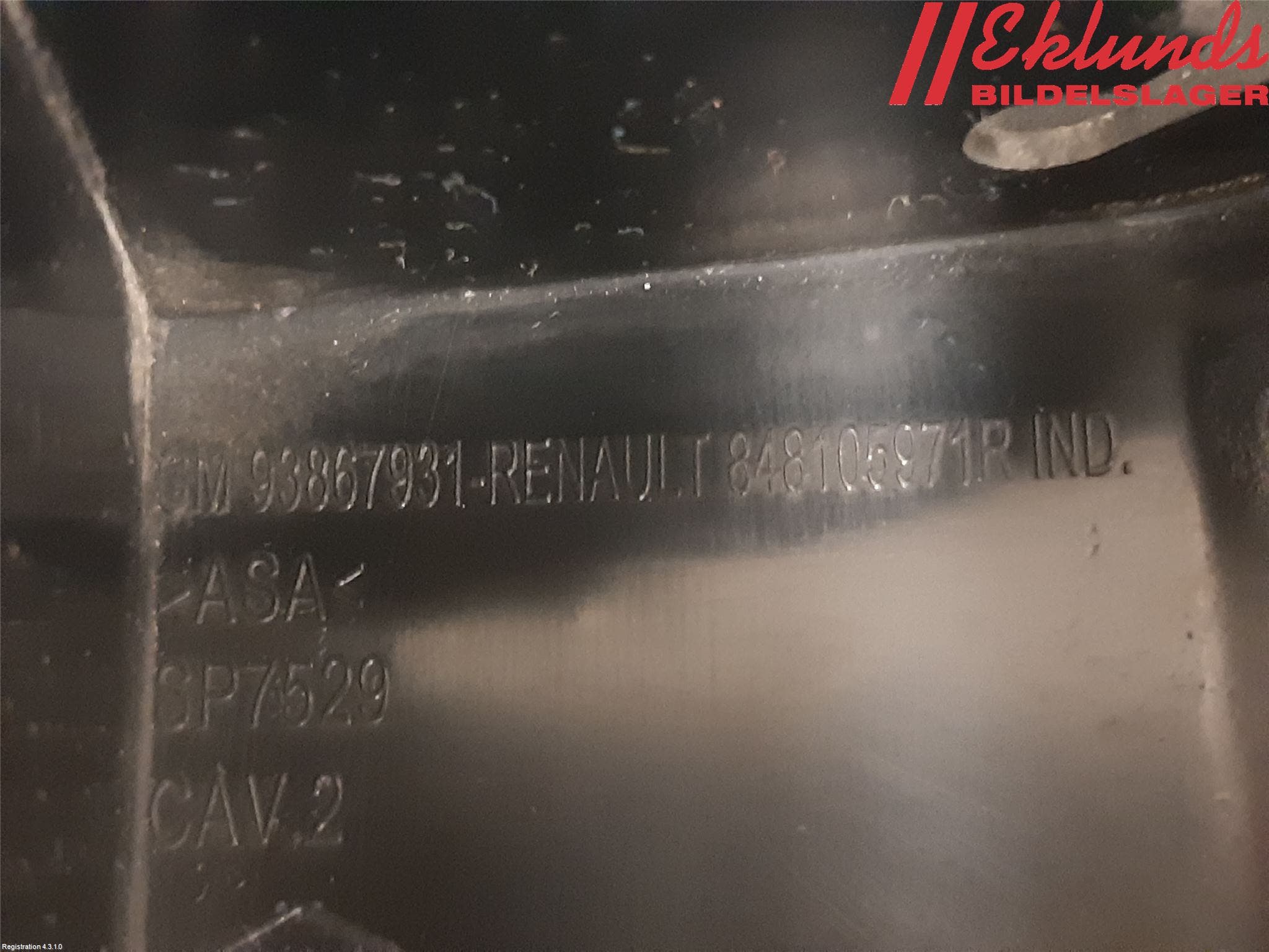 Opel VIVARO 15-19 Skylt Belysning Fäste