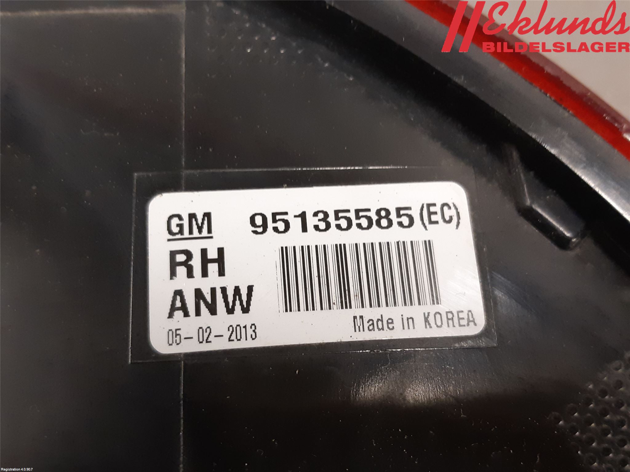 GM CHEVROLET CRUZE Bakljus Höger