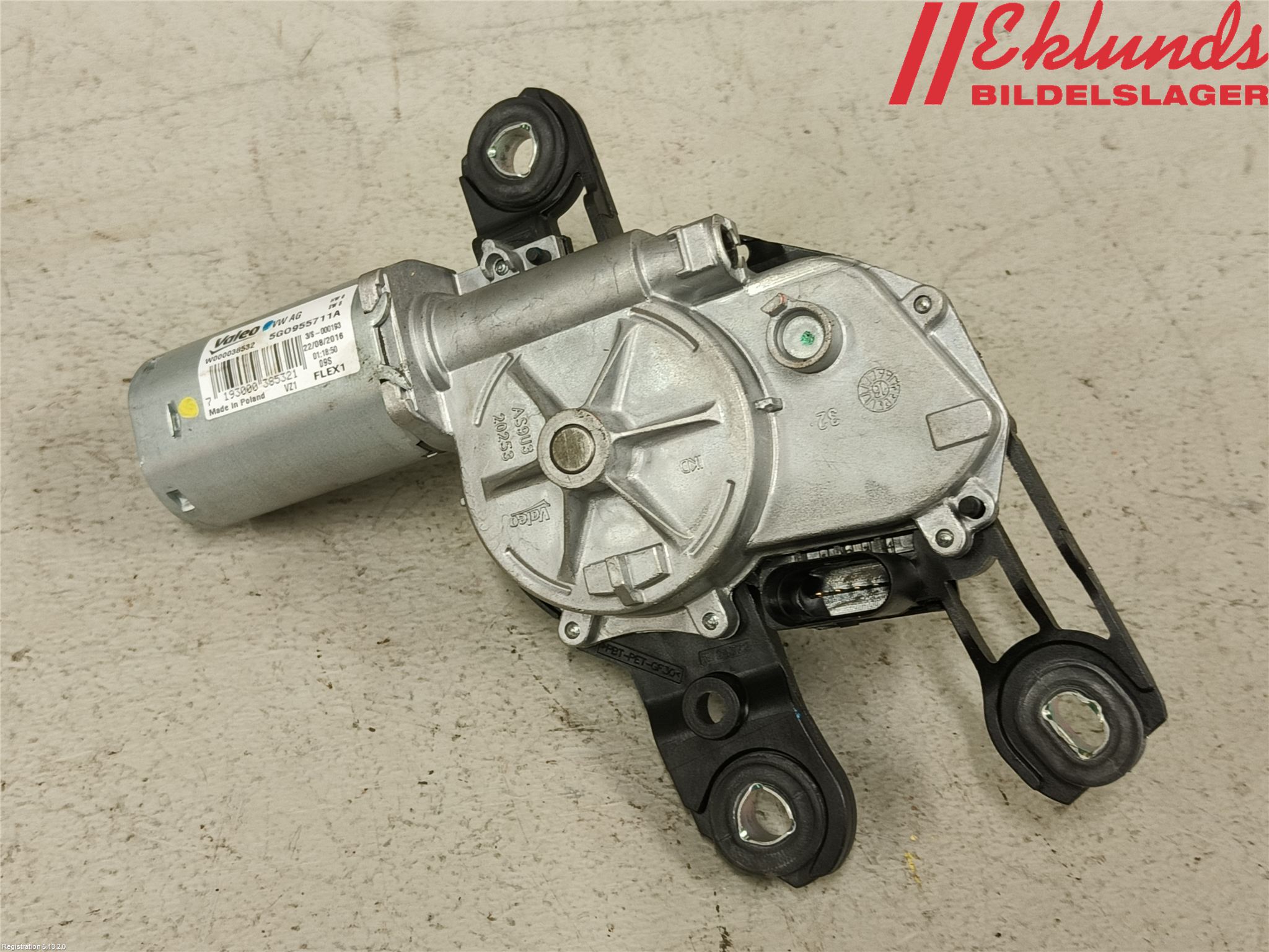 Volkswagen VW GOLF / E-GOLF VII 13-20 Torkarmotor Baklucka