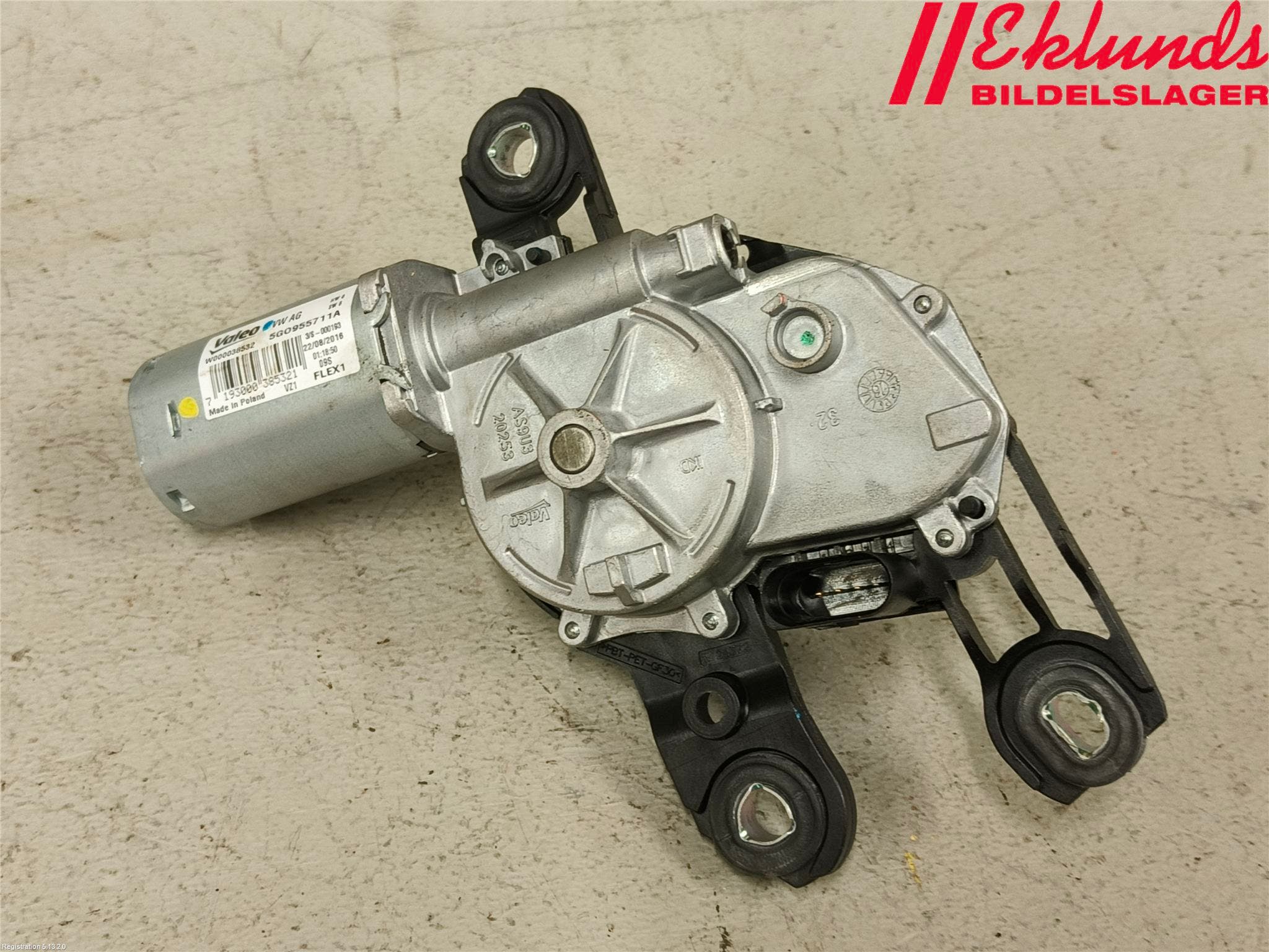 Volkswagen VW GOLF / E-GOLF VII 13-20 Torkarmotor Baklucka