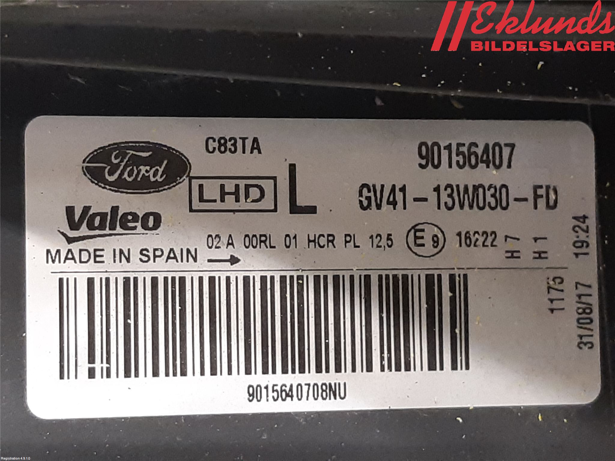 Ford KUGA 17-19 Strålkastare Vänster