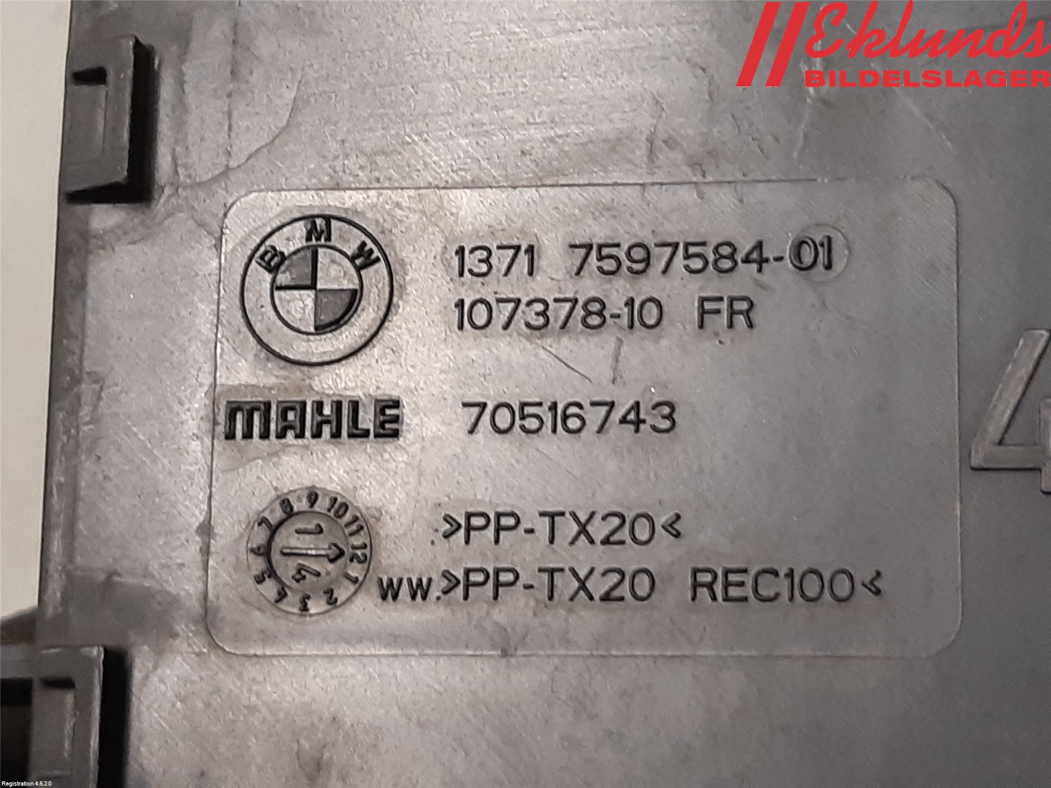BMW 4 F32/F33/F82/F83 13-20 Förg-Bälg-Rör Mot Luftr